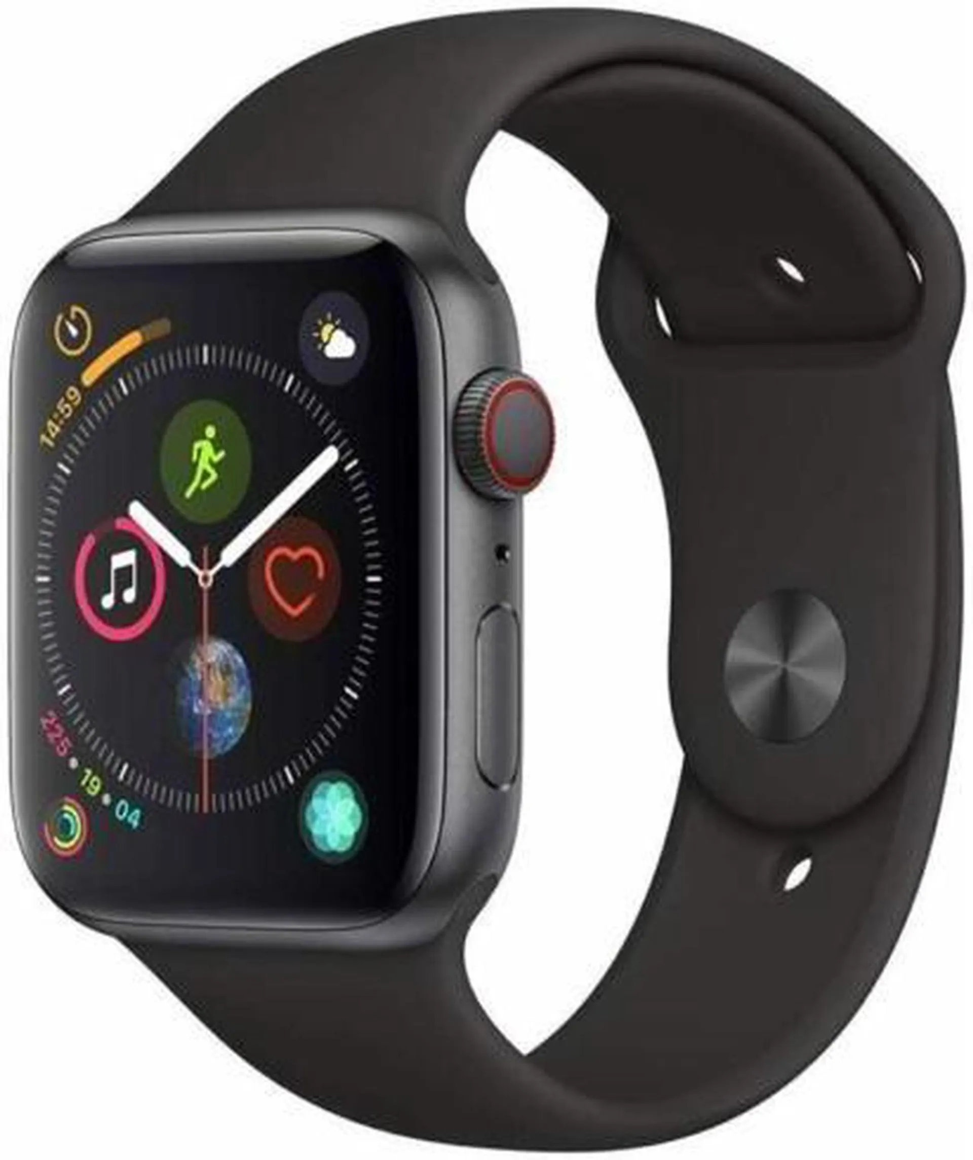 Apple Watch Series 5 40mm GPS + Cellular Unlocked - Space Gray Aluminum Case - Black Sport Band (2019) - Good Condition