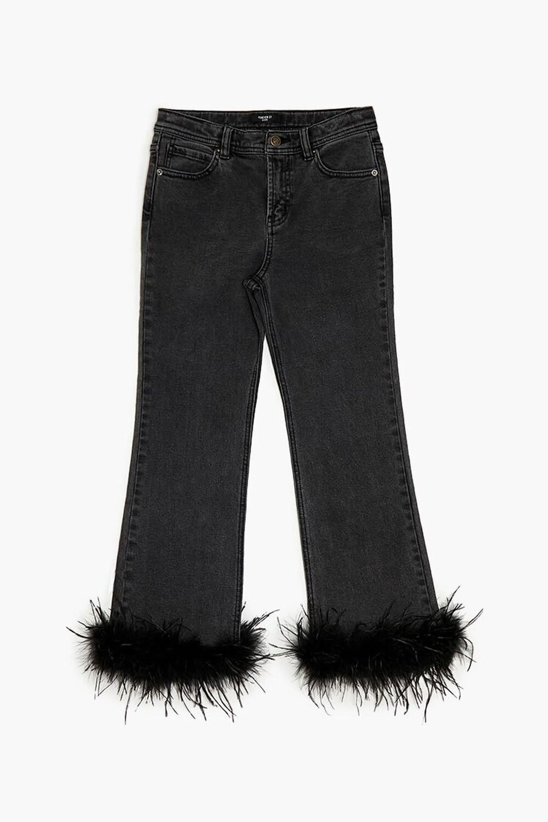 Girls Faux Feather Jeans (Kids)