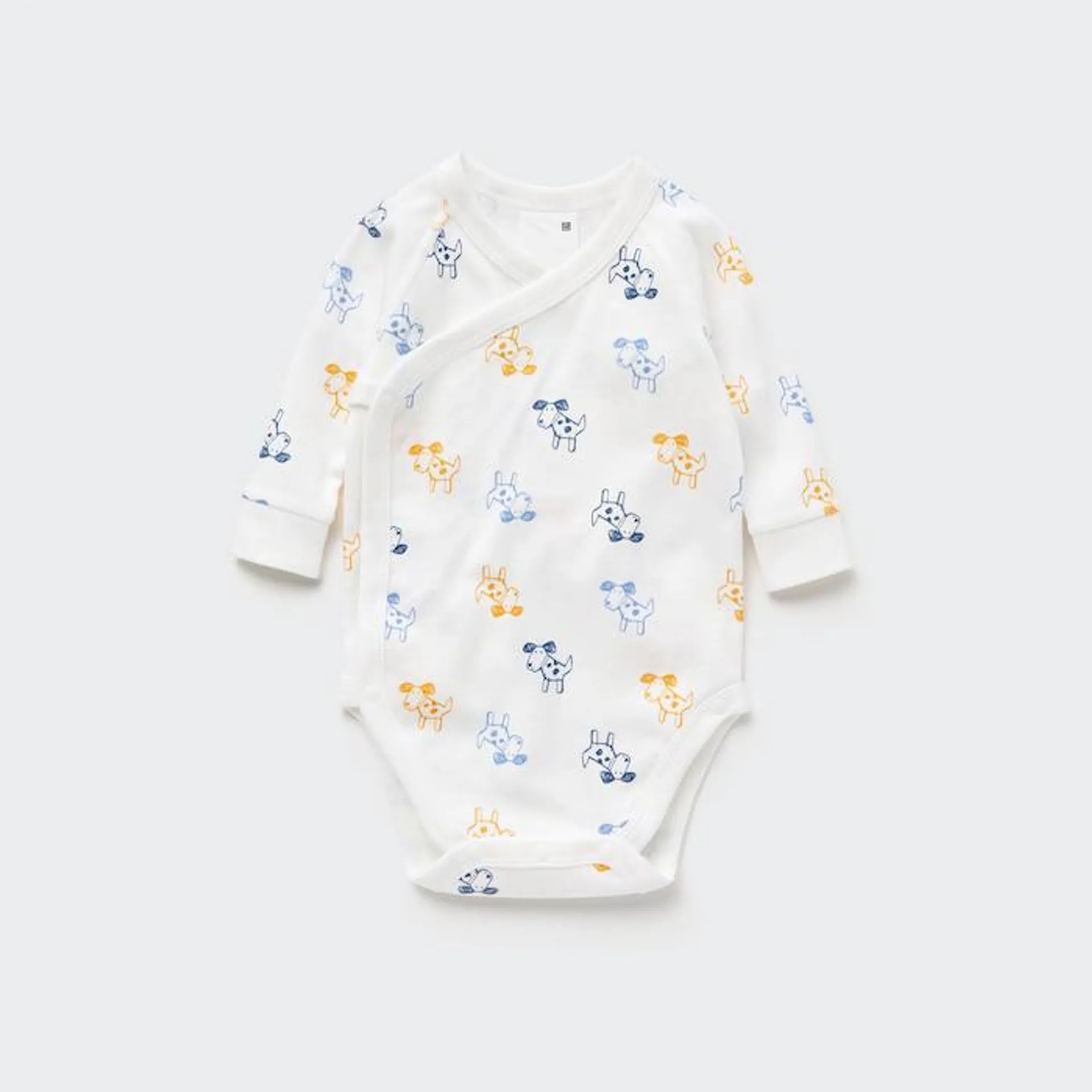 Joy of Print Long-Sleeve Bodysuit (Dog, Open Front)