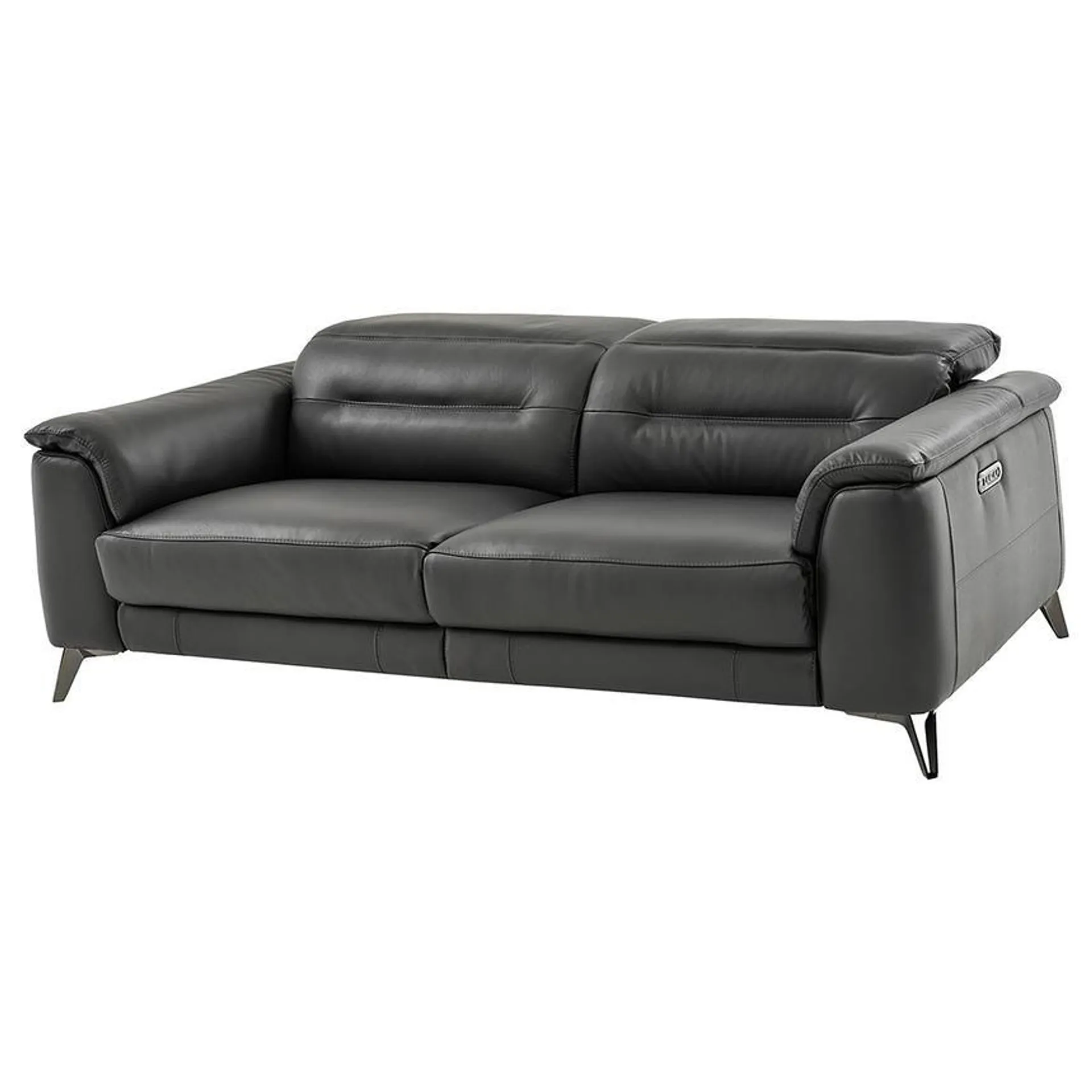 Anabel Gray Leather Power Reclining Sofa