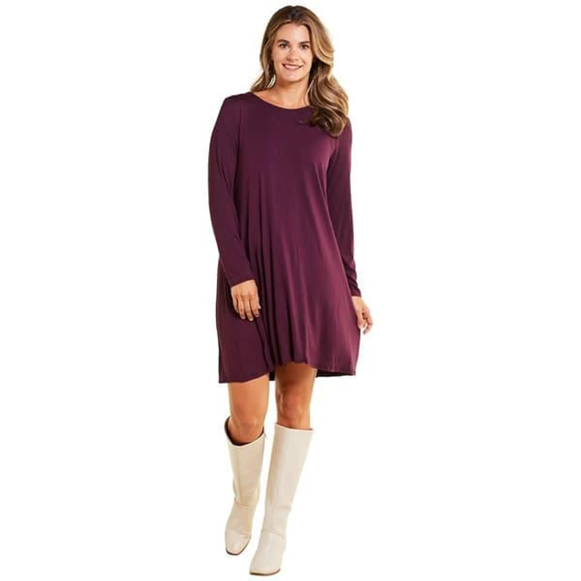 Womens Architect® Long Sleeve Solid Shift Dress