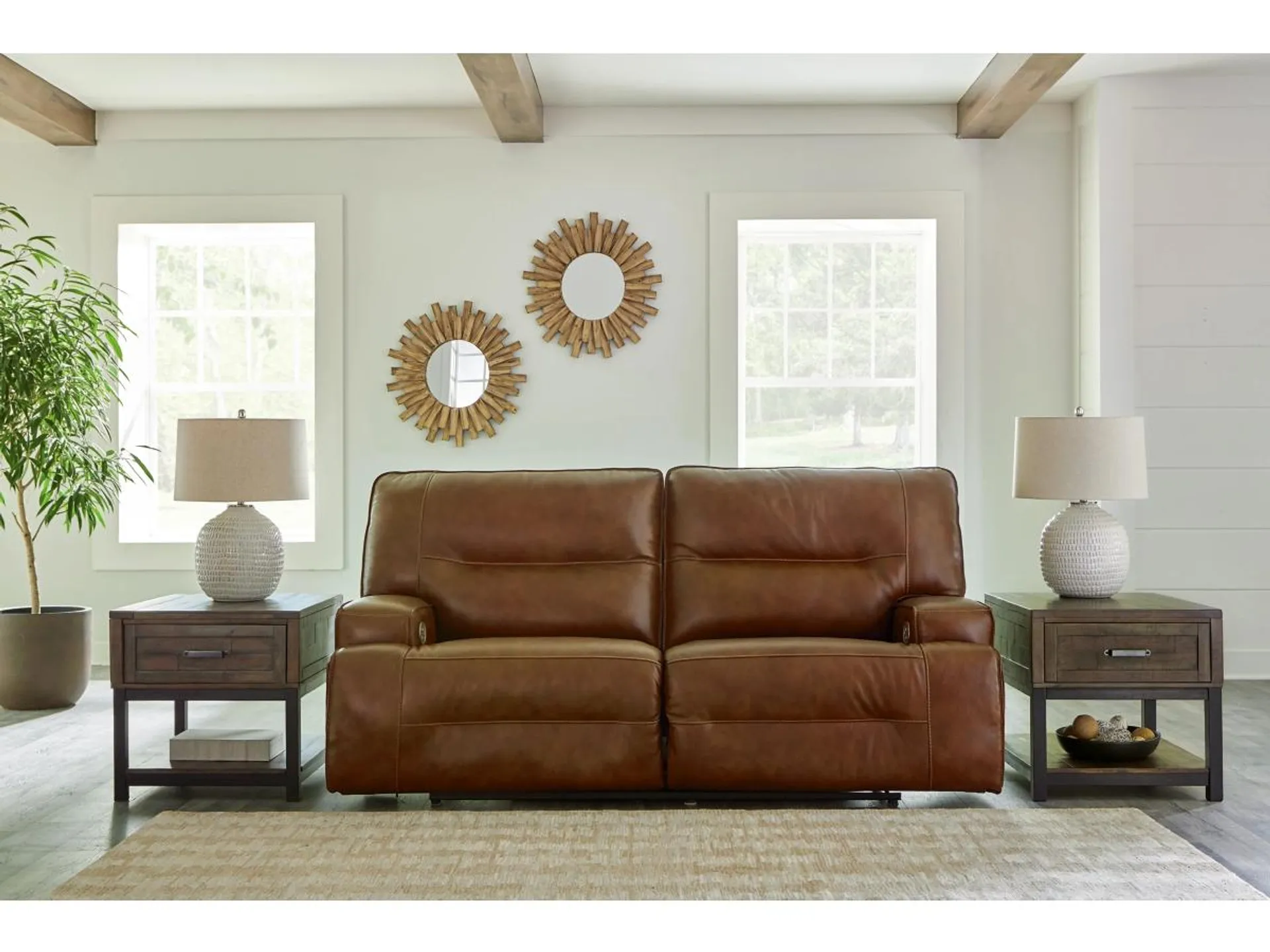 Francesca Dual Power Leather Reclining Sofa