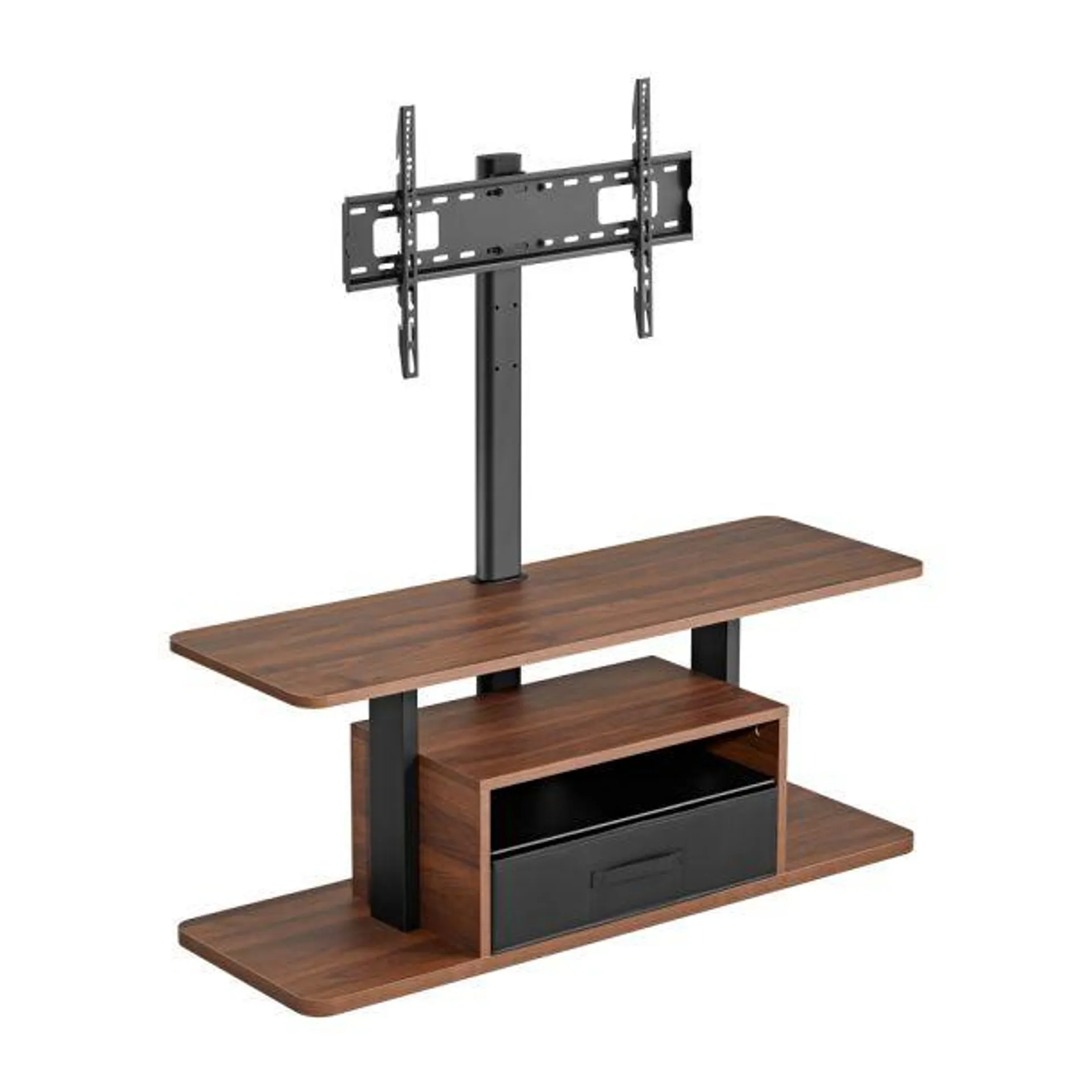 LUMI Entertainment Center TV Stand - Black/Walnut