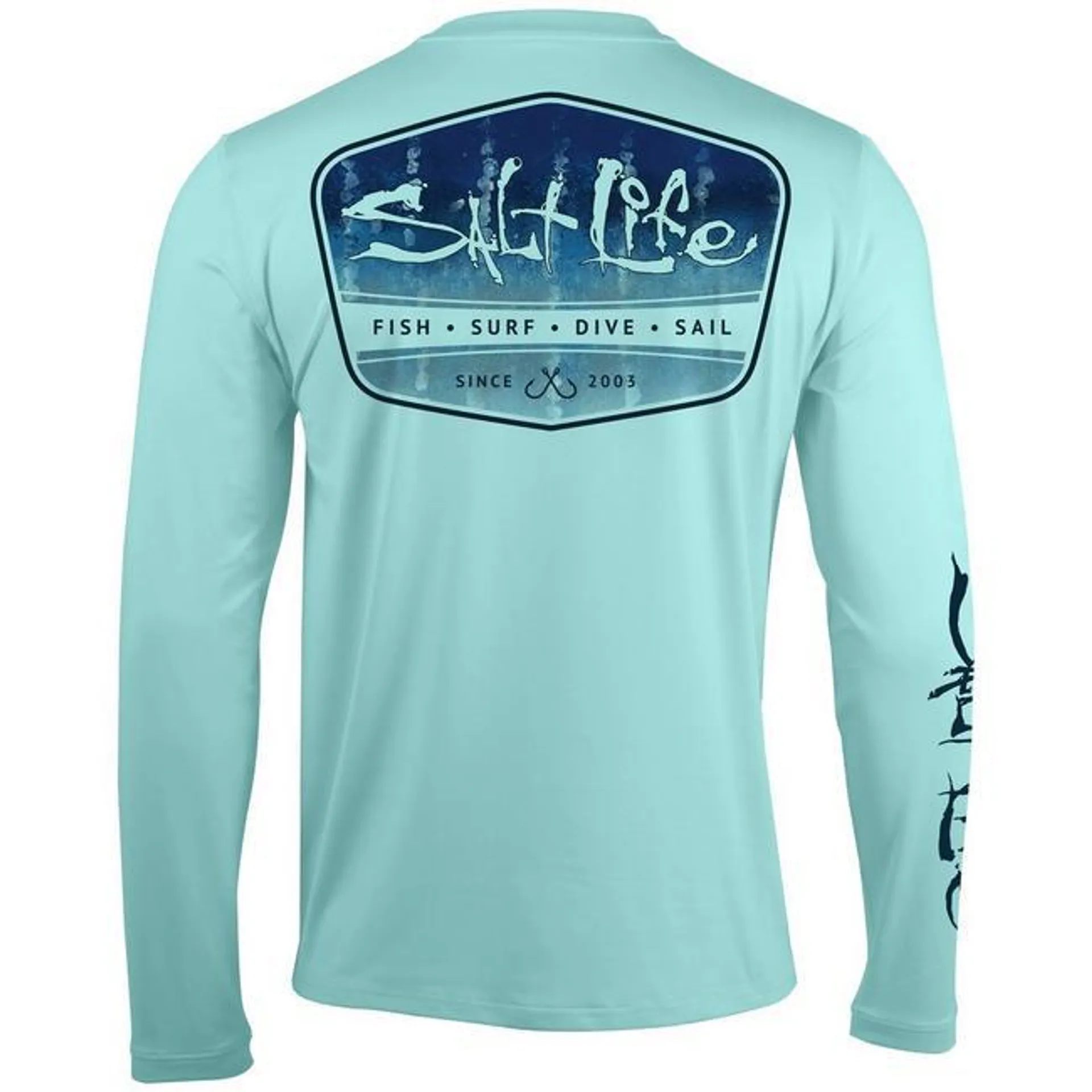Mens Marlin Fade Fish Surf Long Sleeve T-Shirt