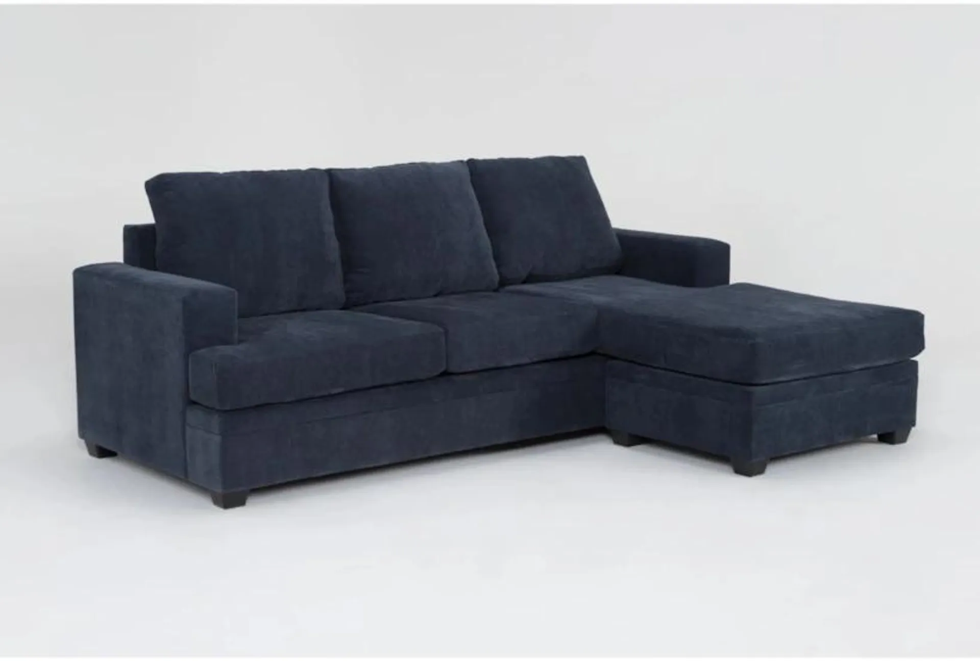 Bonaterra Midnight Blue Fabric 97" Sofa with Reversible Chaise