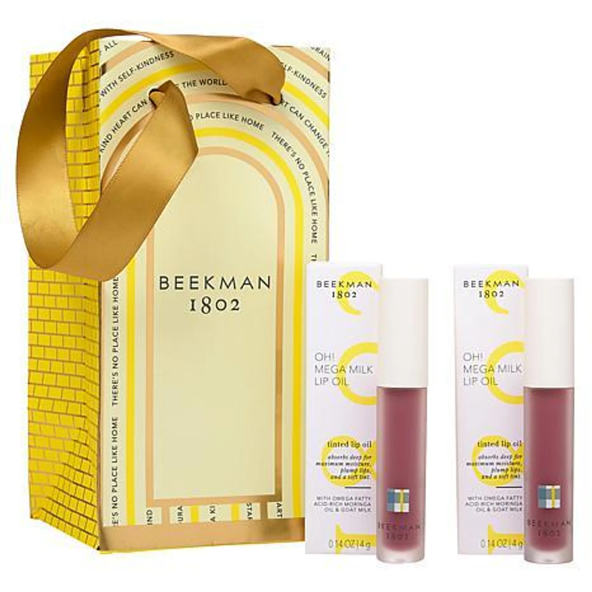 Beekman 1802 Oh! Mega Milk Lip Oil 2-pack w/ Gift Bag