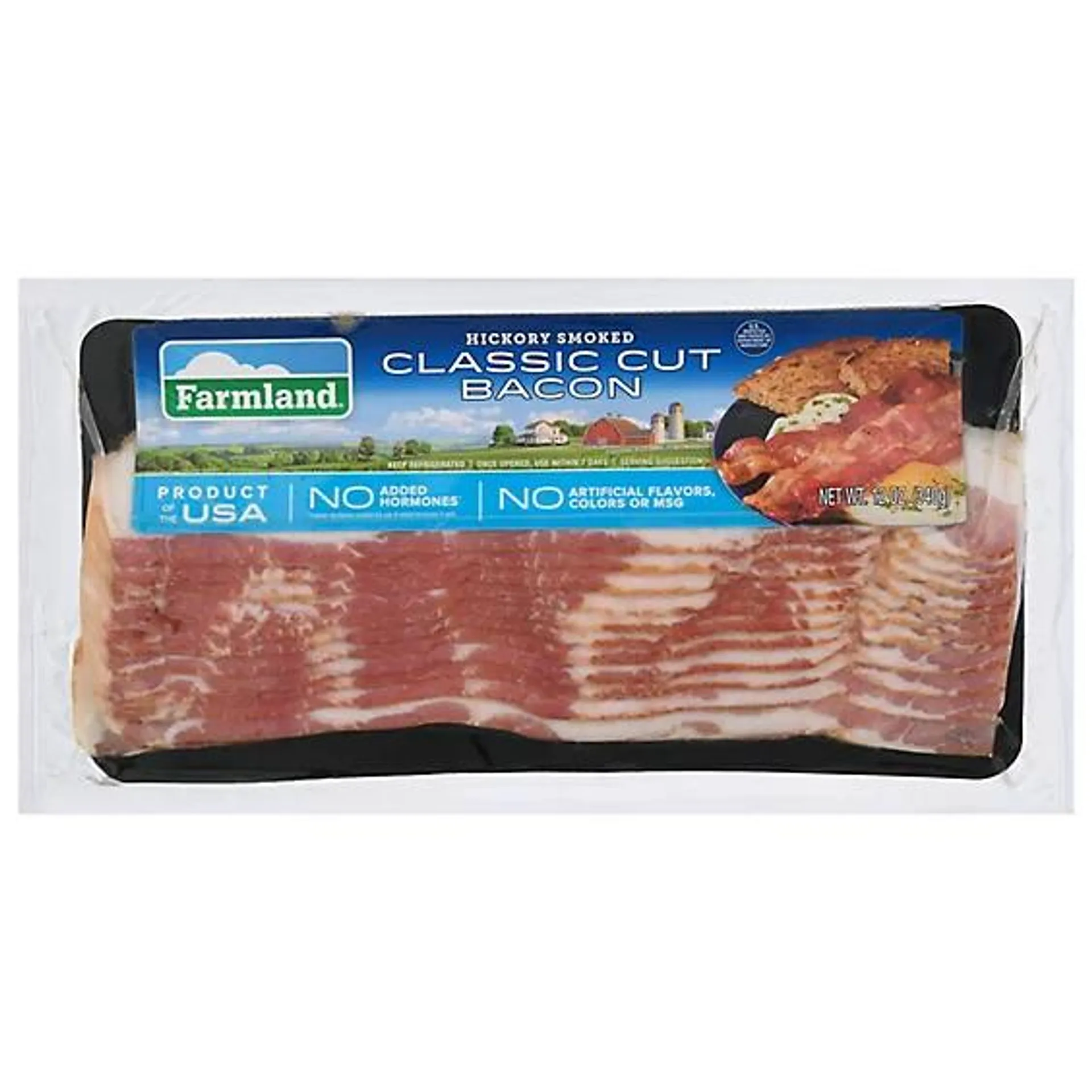 Farmland Naturally Hickory Smoked Classic Cut Bacon - 12 Oz