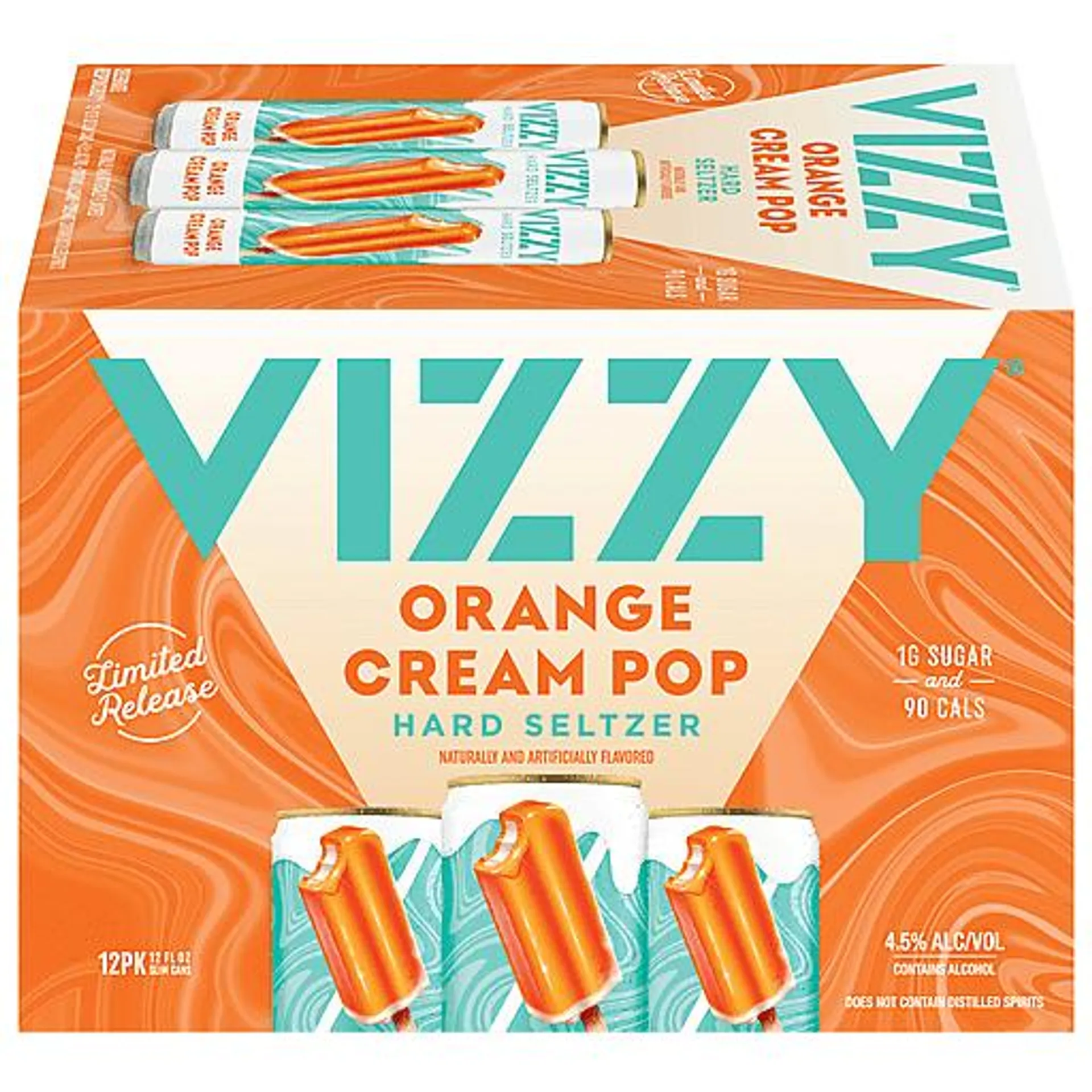 Vizzy Hard Seltzer, Orange Cream Pop, 12 Pack 12 Ea