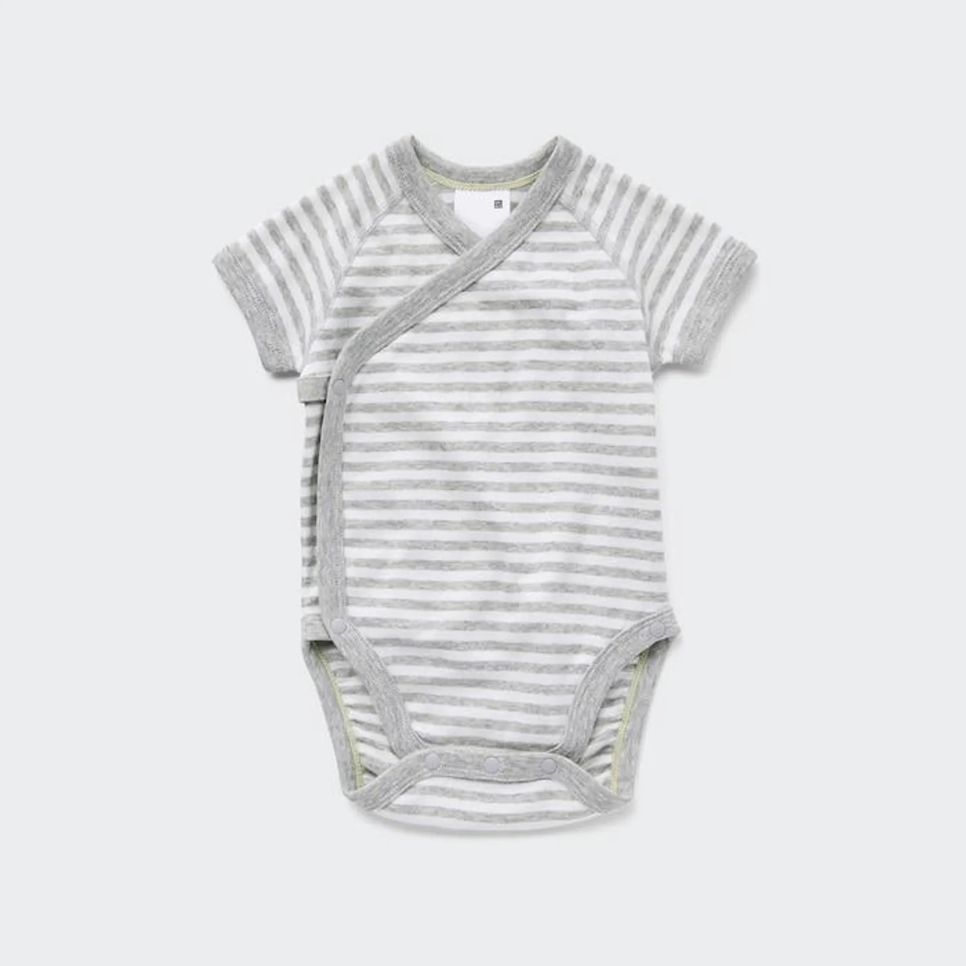 Striped Short-Sleeve Bodysuit (Open Front)