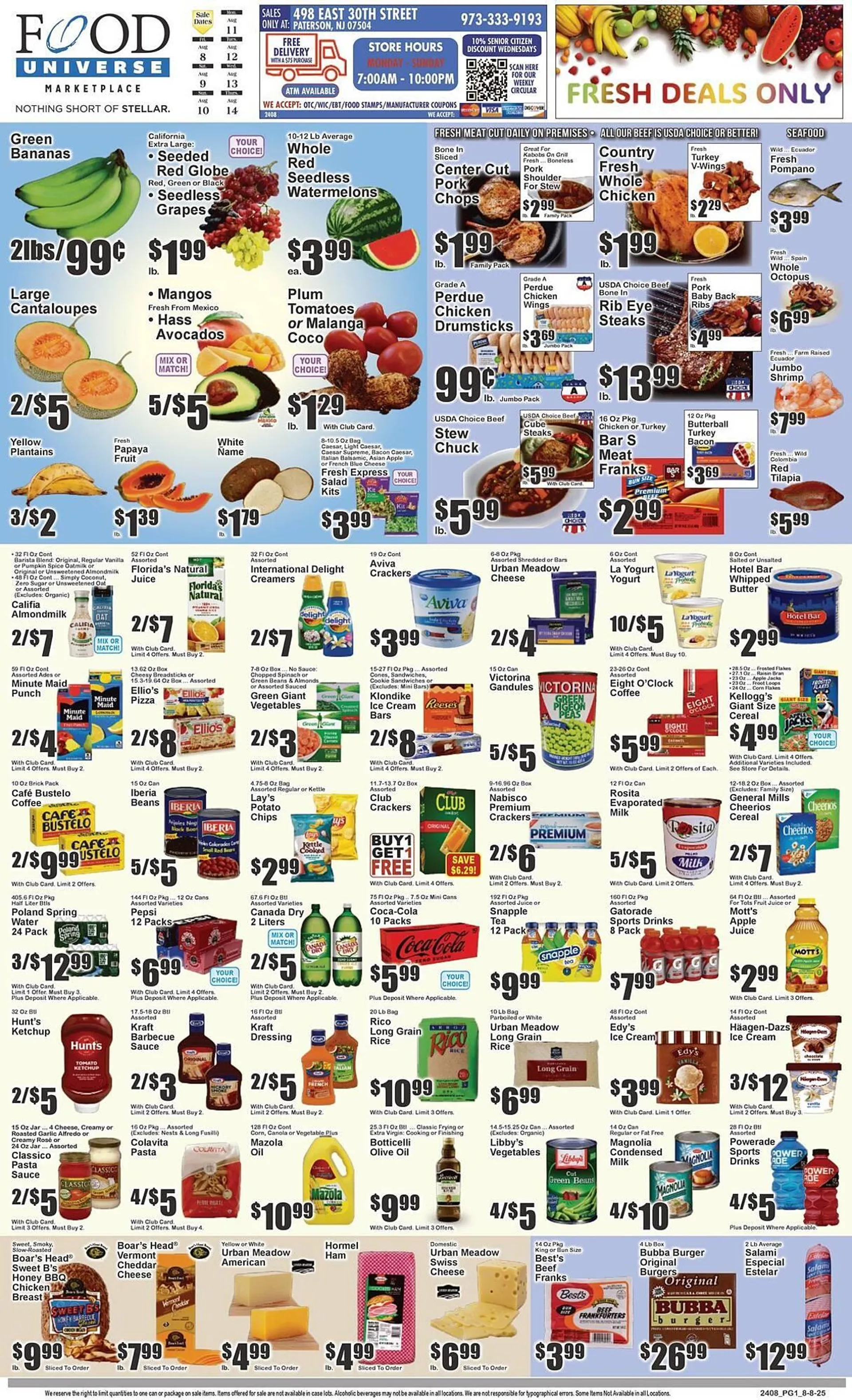 Weekly ad Food Universe Weekly Ad from August 11 to August 14 2025 - Page 1