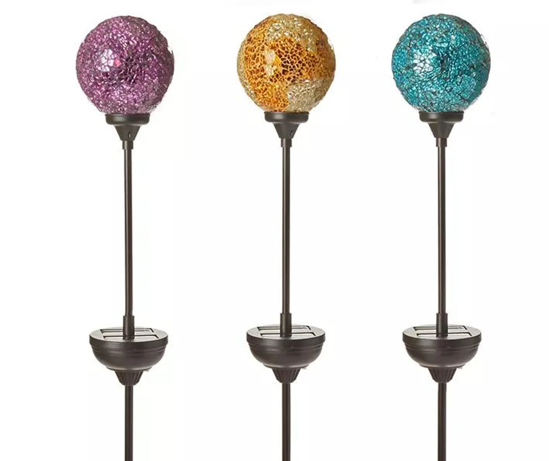 Mosaic LED Solar Light 3-Piece Yard Stake Set