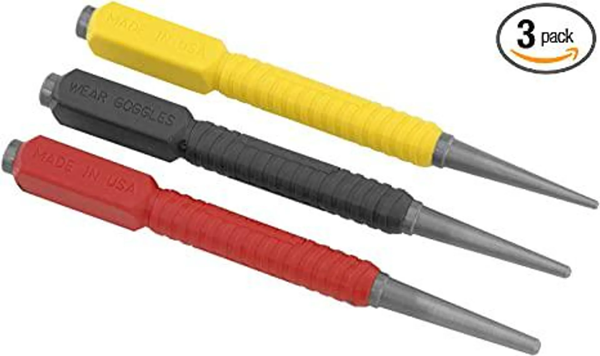 Stanley 0-58-930 Nail Punch-Set with Dynagrip (3 Piece), Multicolor