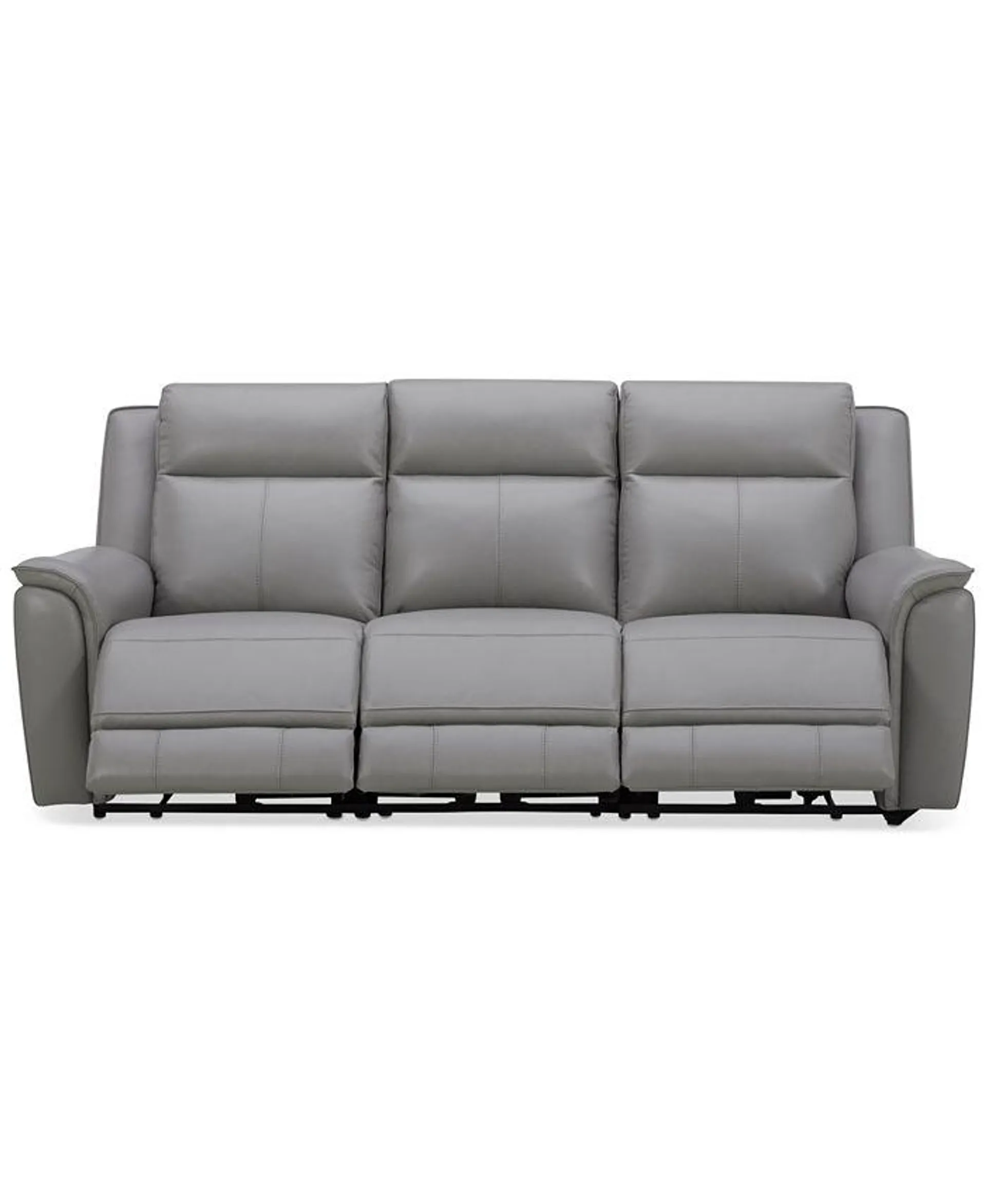 Addyson 88" 3-Pc. Leather Sofa with 3 Zero Gravity Recliners with Power Headrests, Created for Macy's