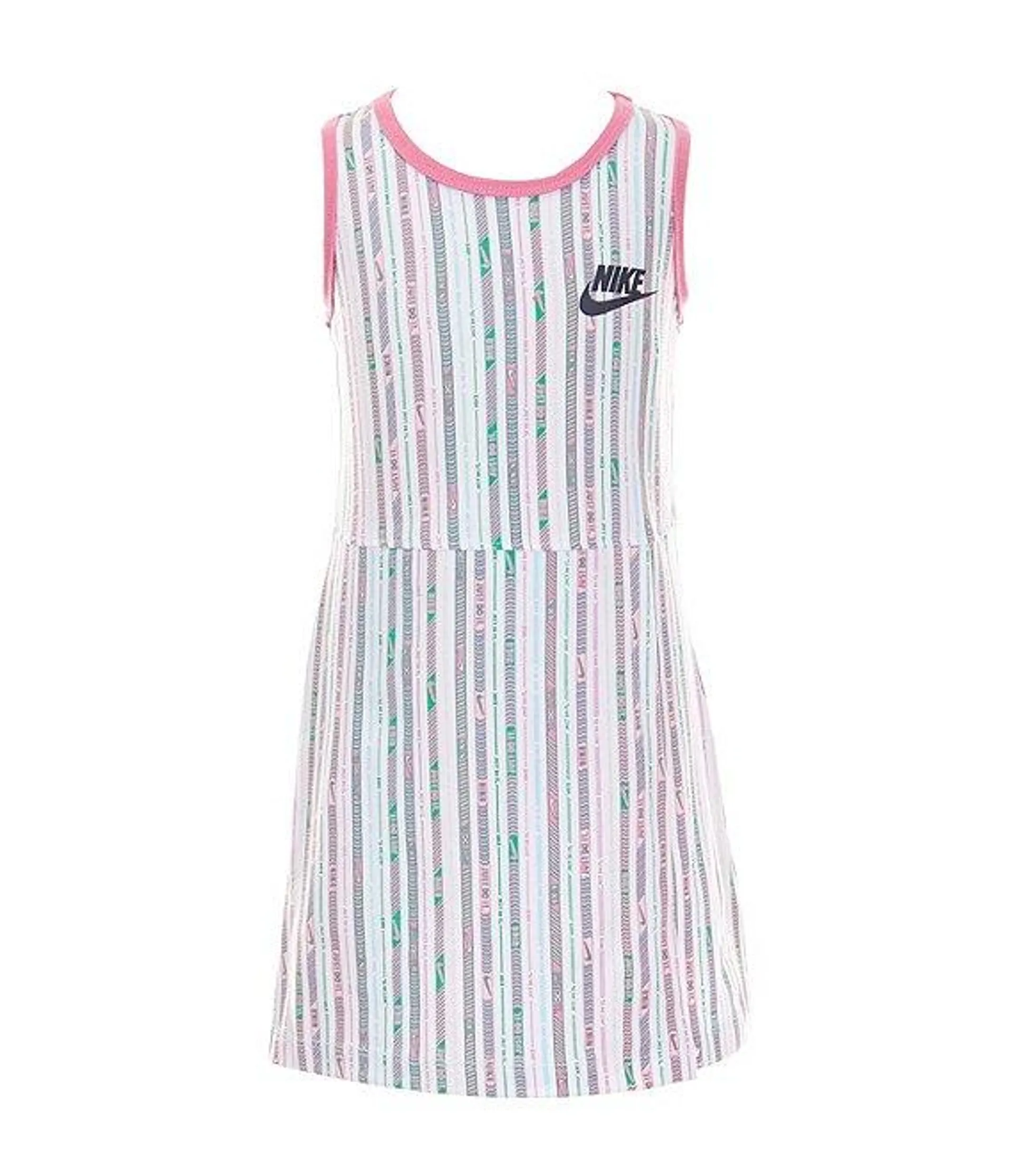 Little Girls 2T-6X Sleeveless Happy Camper Striped A-Line Tank Dress