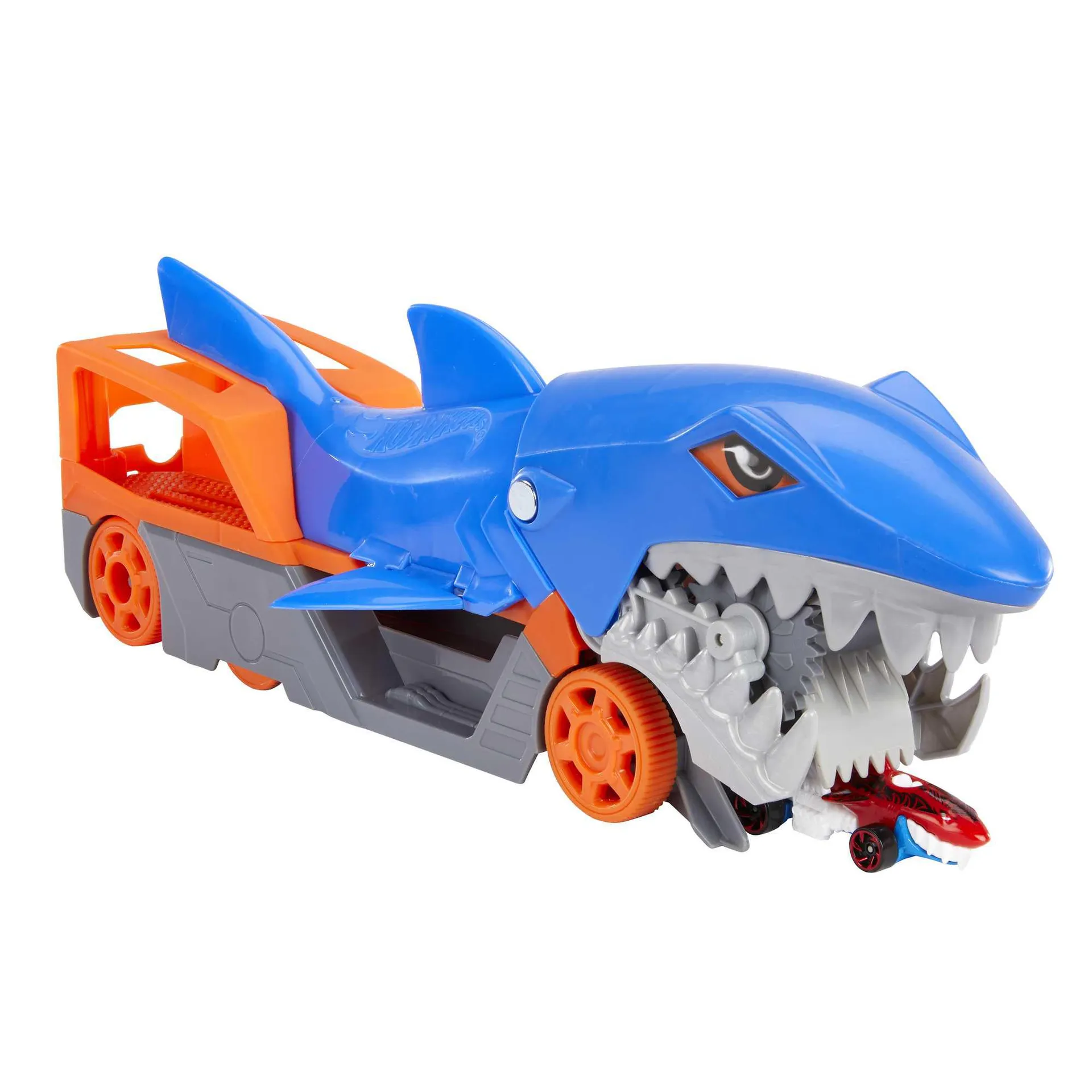 Hot Wheels Shark Chomp Transporter Playset With One 1:64 Scale Car For Kids 4 To 8 Years Old