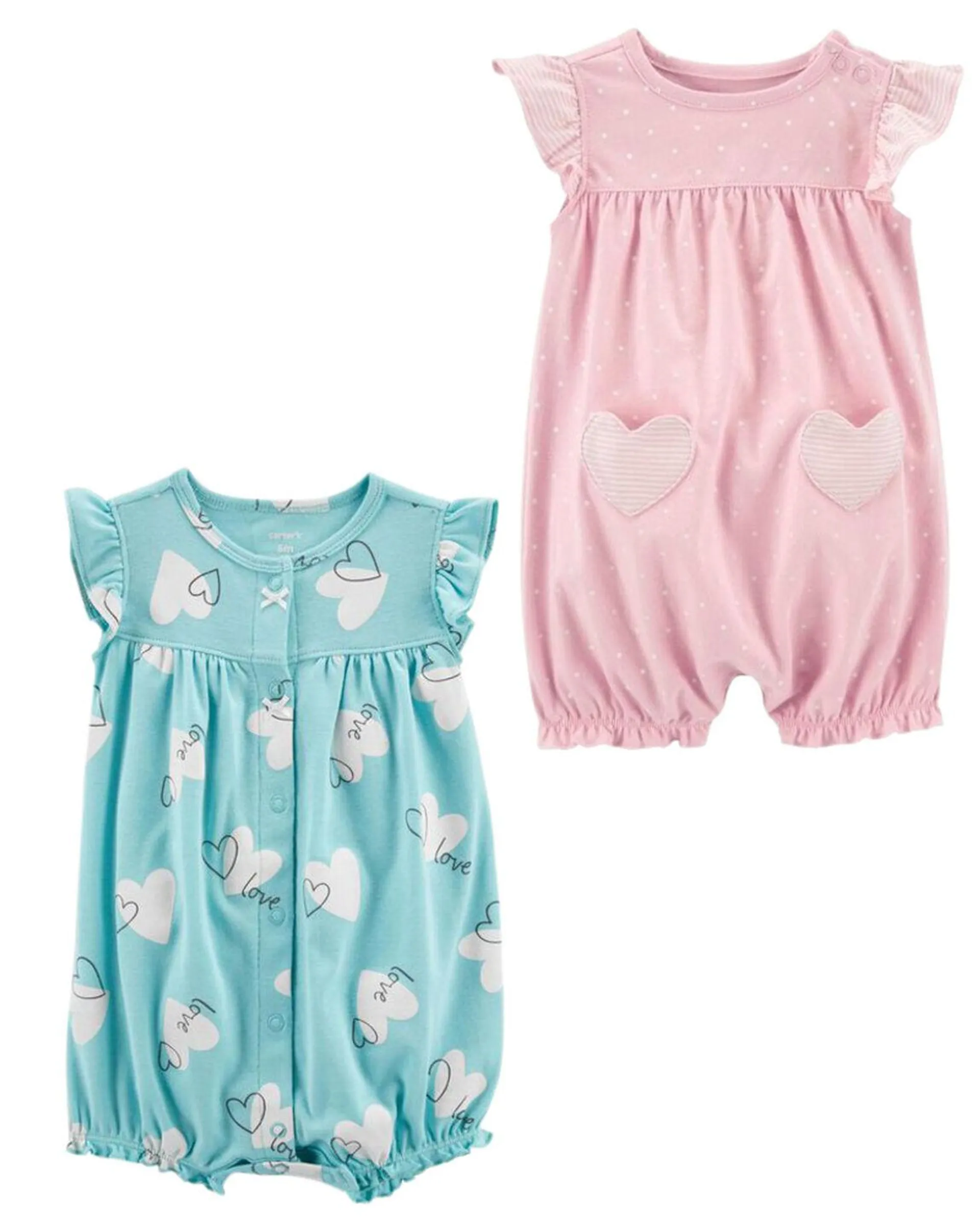 Baby 2-Pack Snap-Up Cotton Rompers