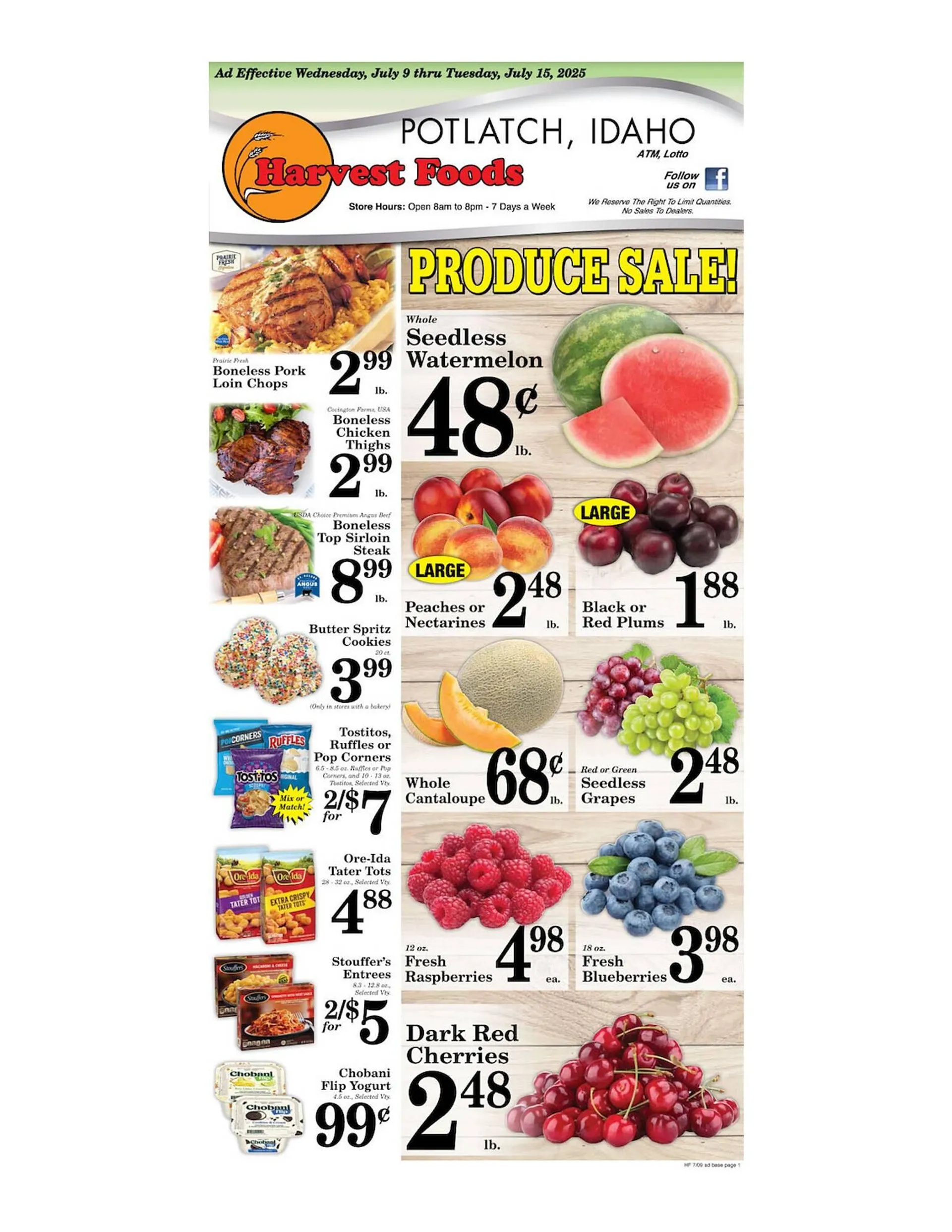 Weekly ad Harvest Foods ad from July 9 to July 15 2025 - Page 1