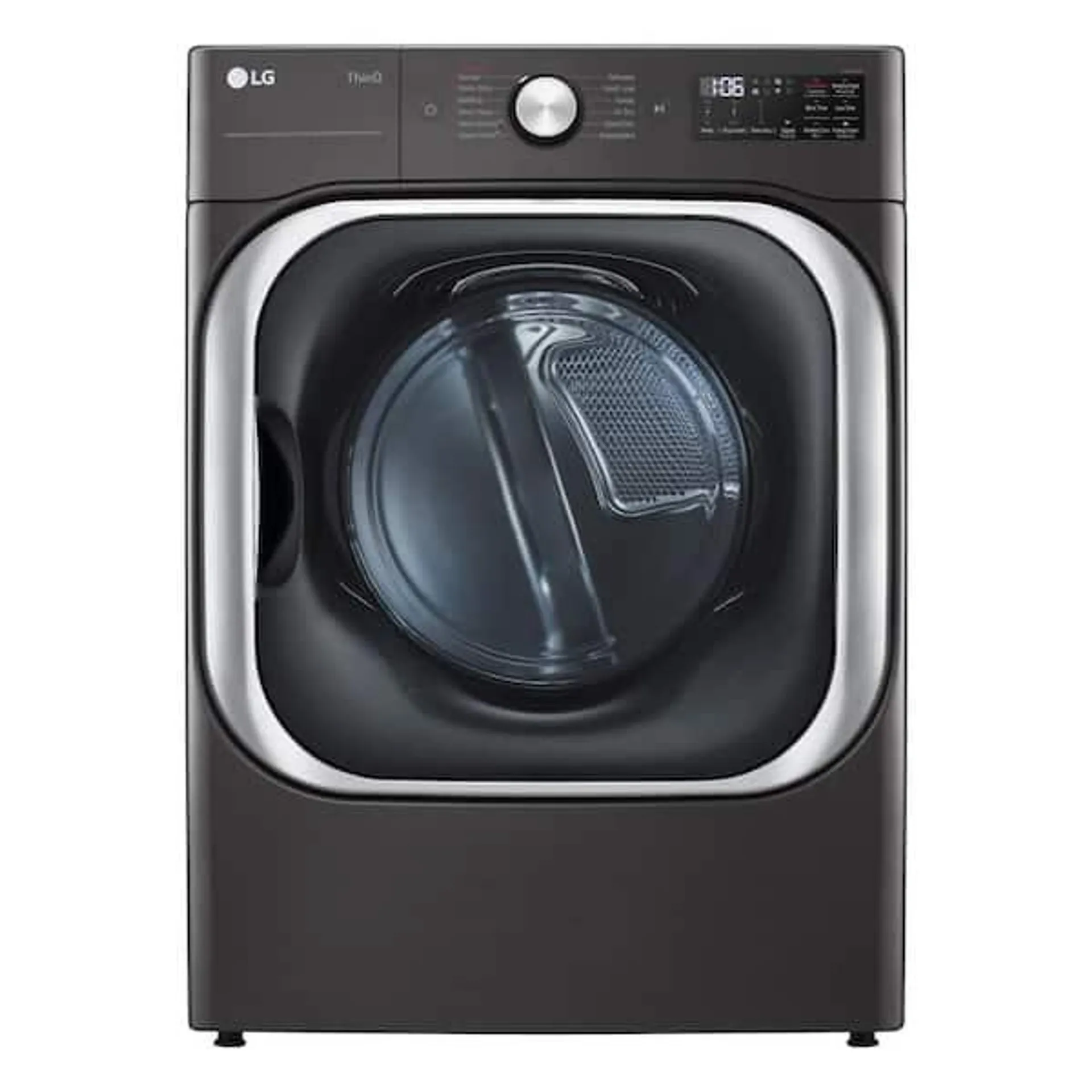 9.0 cu. ft. Vented SMART Stackable Electric Dryer in Black Steel with TurboSteam and Sensor Dry Technology