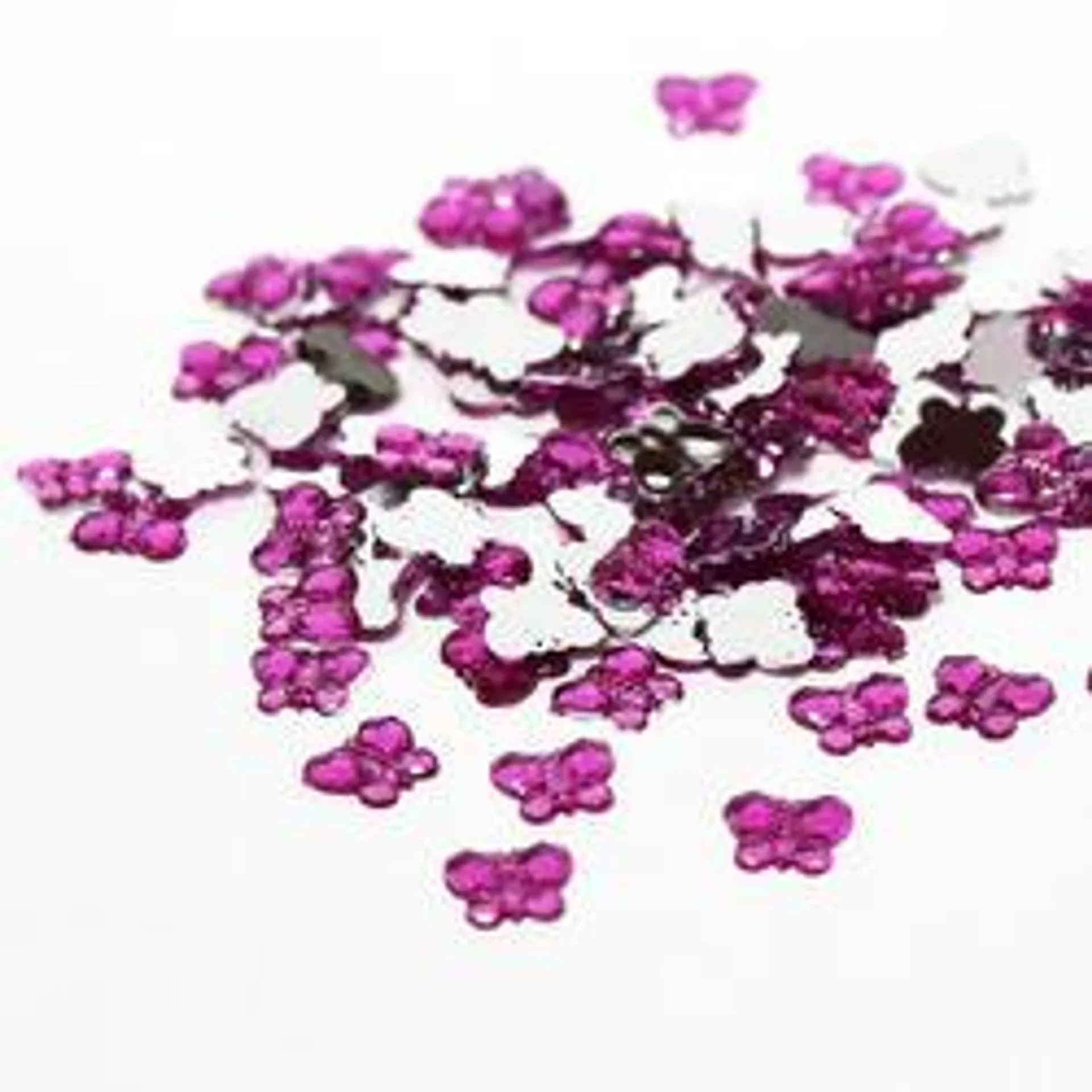 Fuchsia Flat Back Butterfly Rhinestones (Package of 120 pieces)