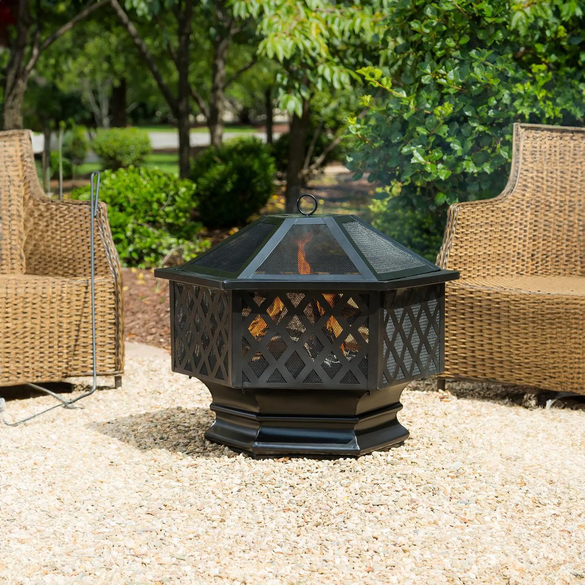 Hexagon Wood-Burning Fire Pit