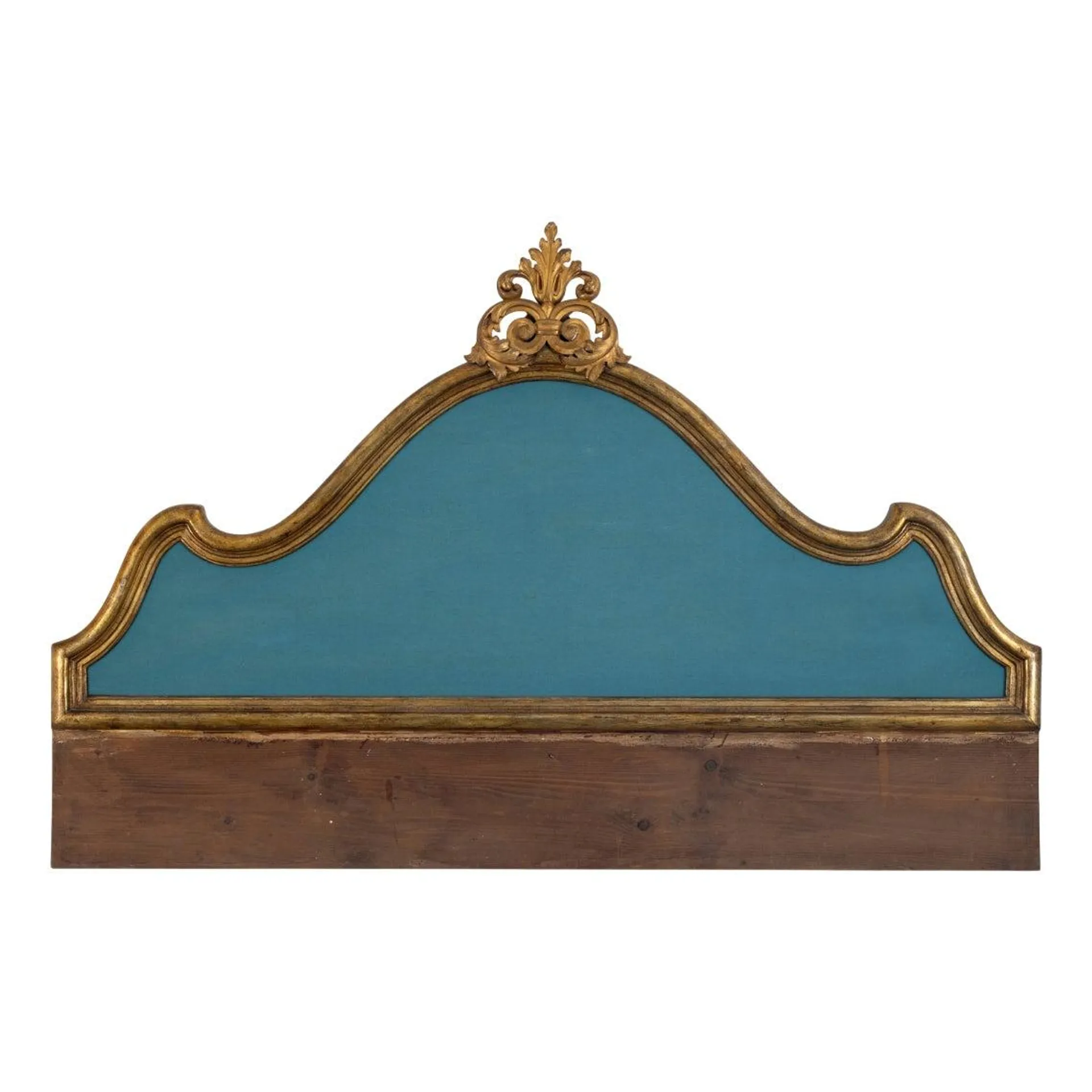 Antique Gilded Headboard with Louis XIV Style Central Decoration, 1950s