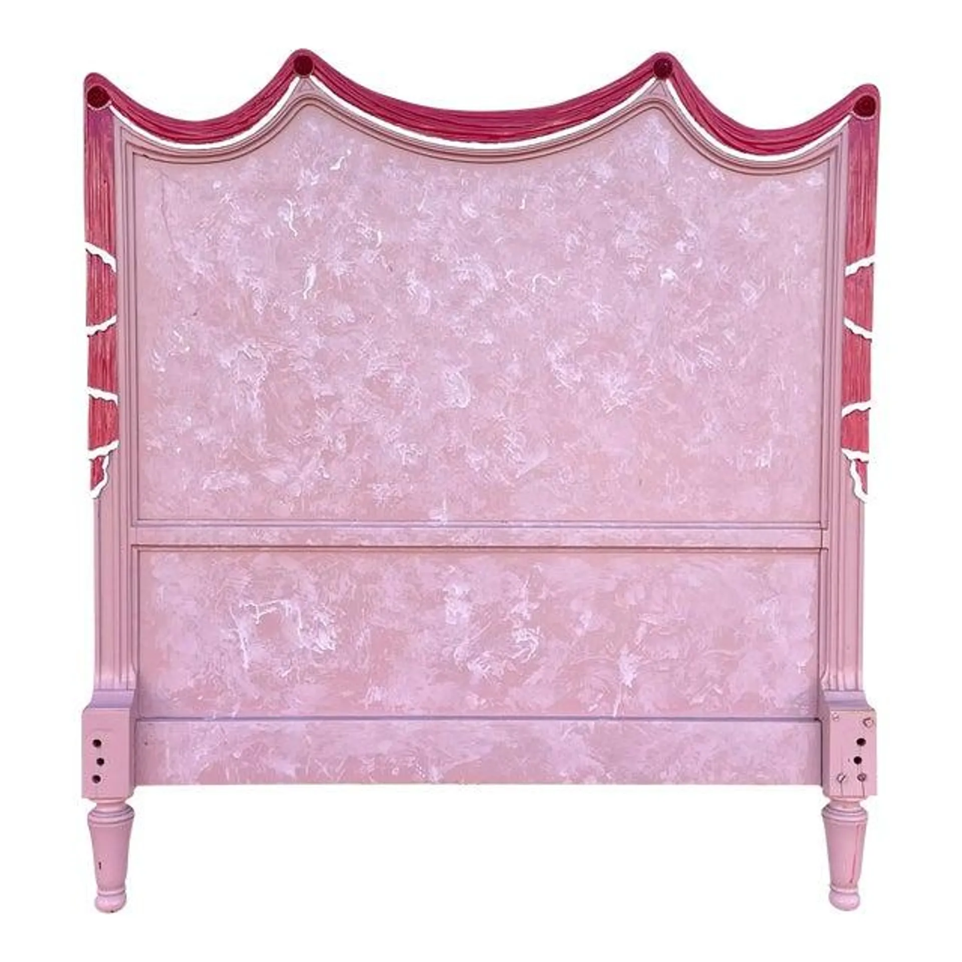 Twin Size French Style Painted Pink Headboard - 1 of 2