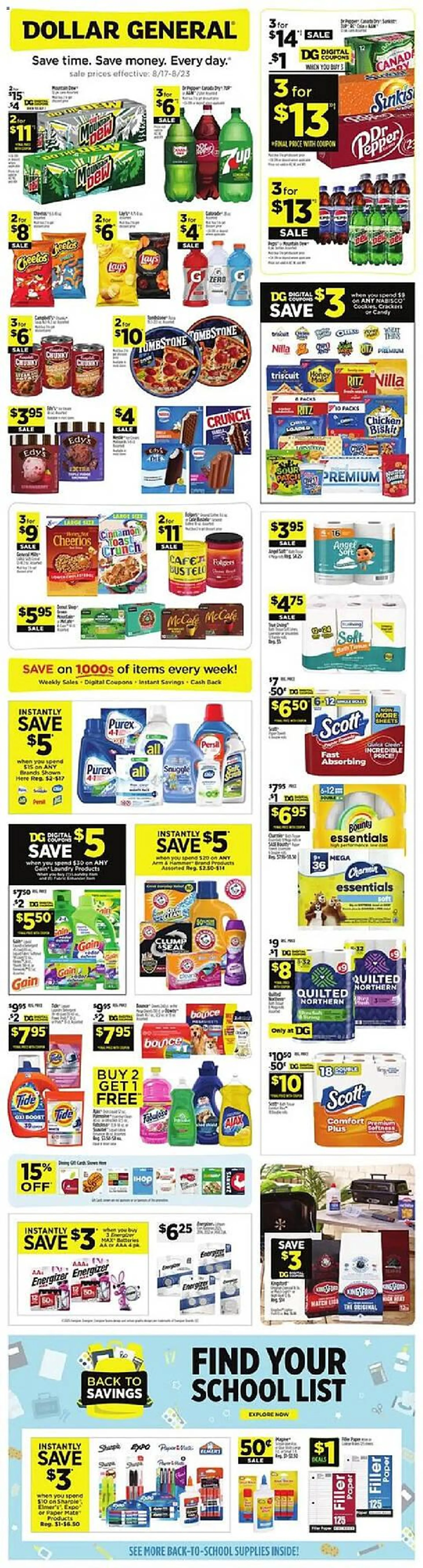 Weekly ad Dollar General Weekly Ad from August 17 to August 23 2025 - Page 1