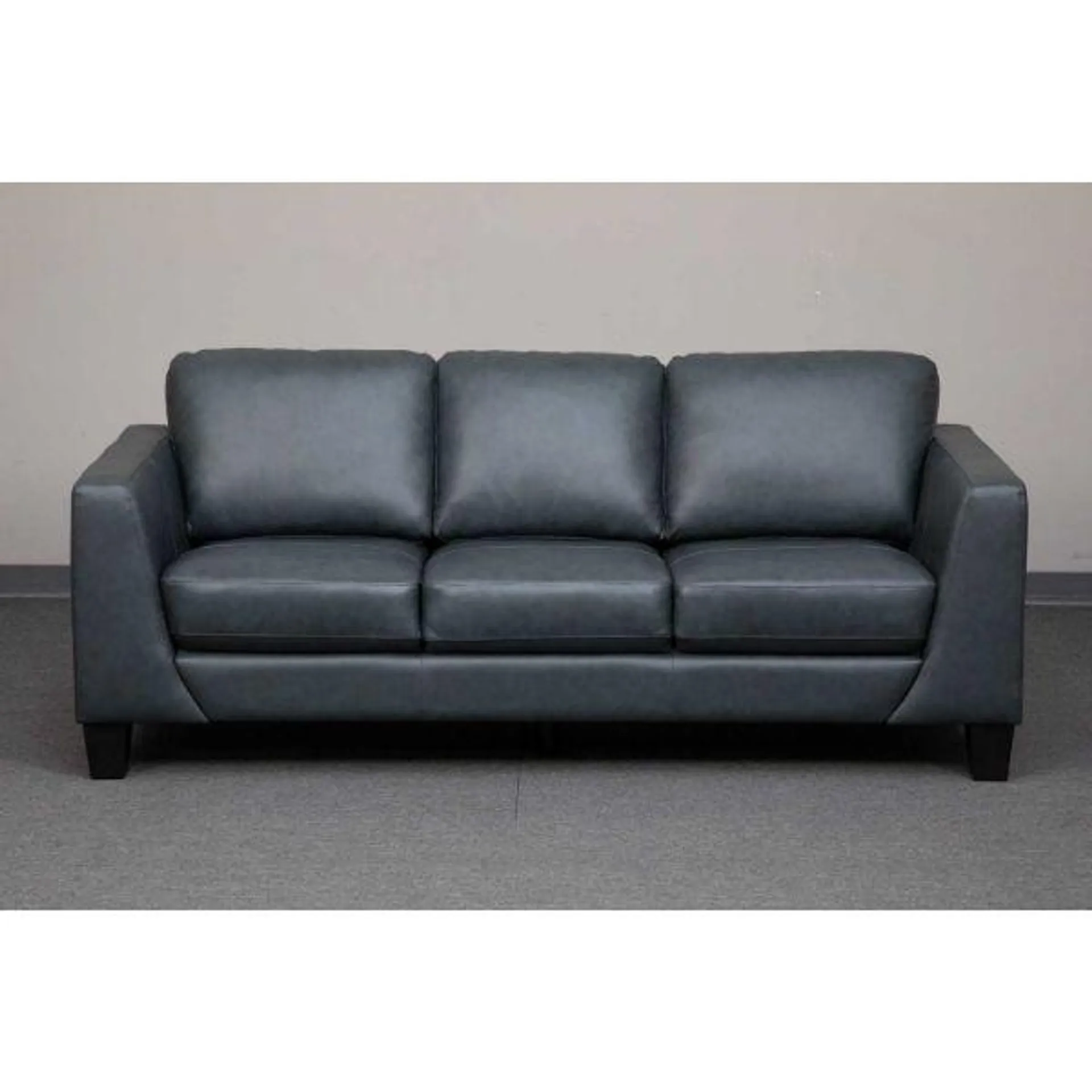 Kyra Steel Gray Leather Sofa