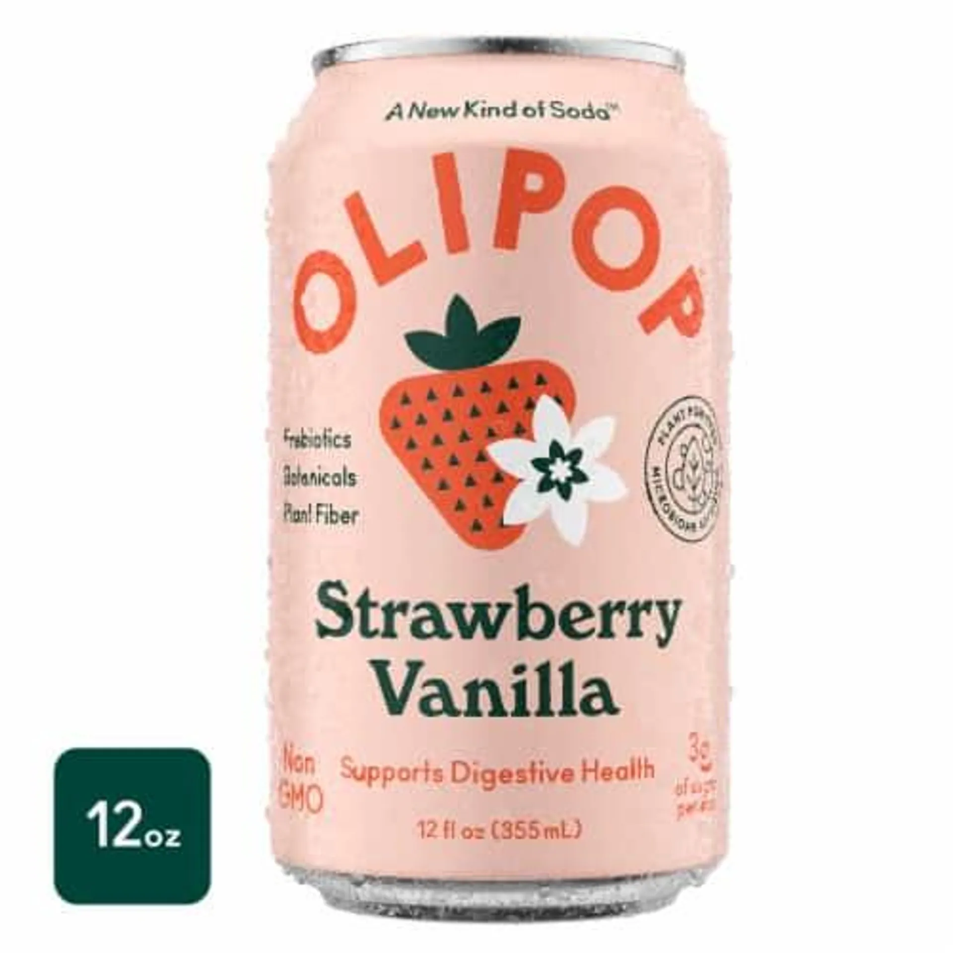 Olipop® Strawberry Vanilla Soda Can