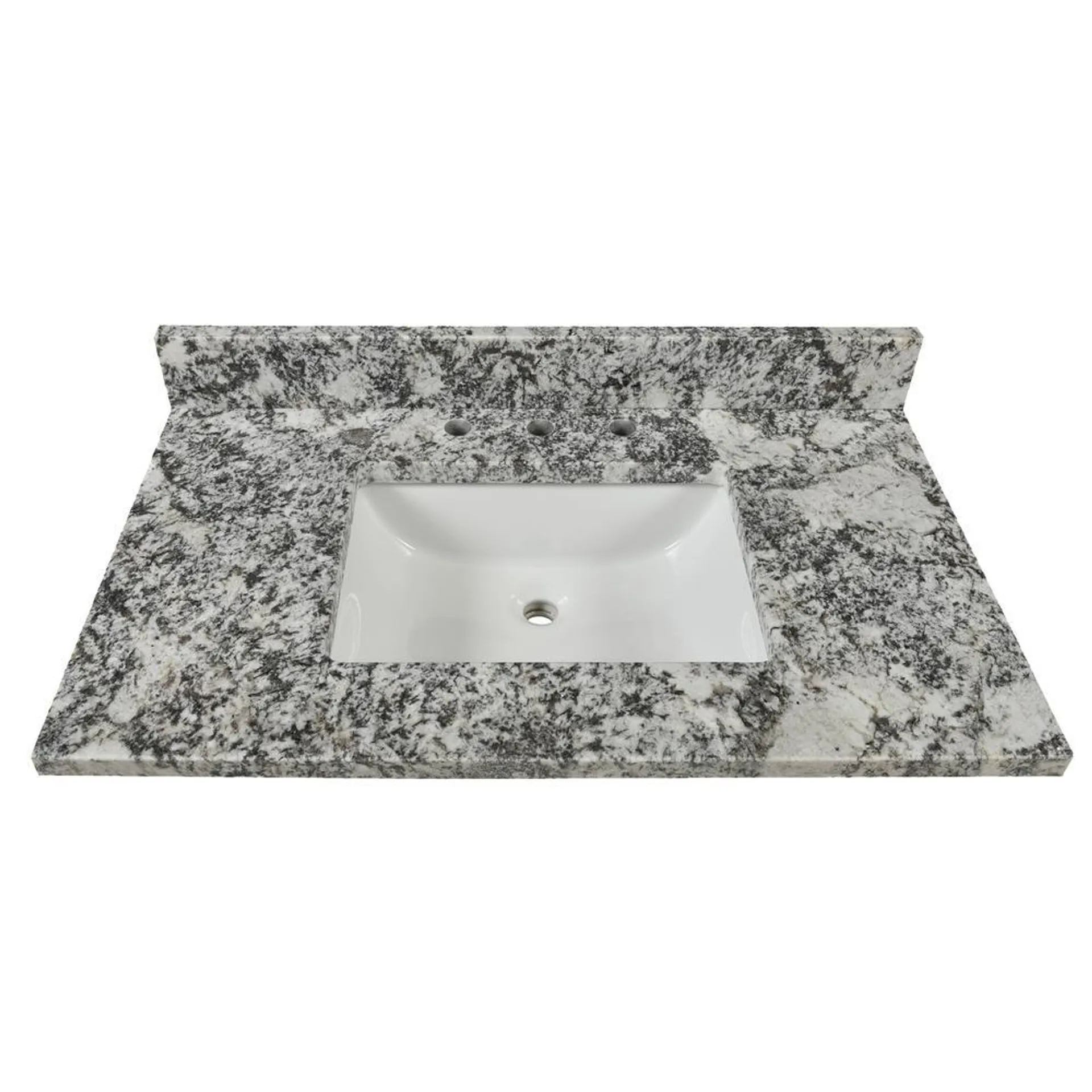 Tuscany® 37"W x 22"D Alaska White Granite Vanity Top with Rectangular Undermount Bowl