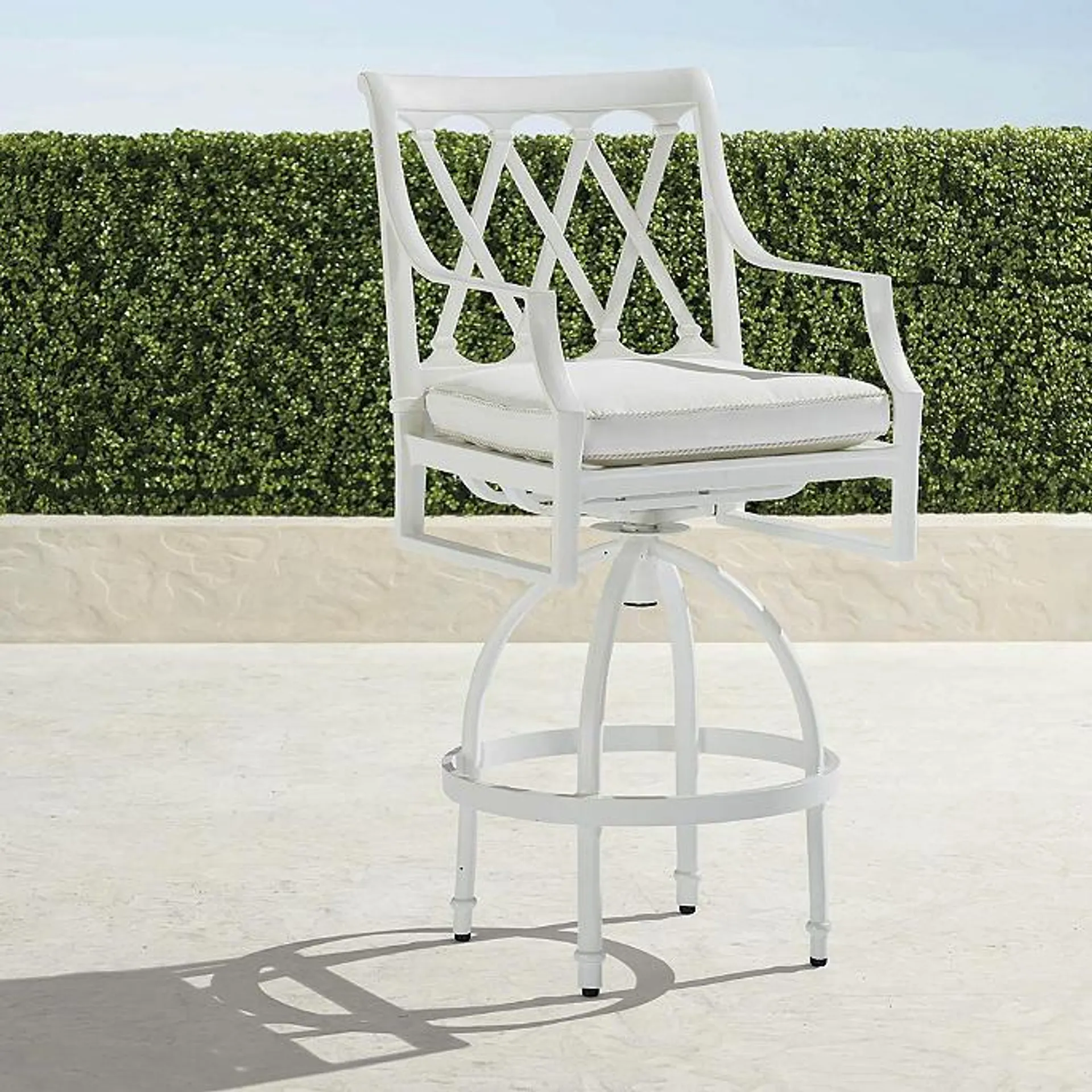 Grayson Set of Two Swivel Bar Stools in White Finish