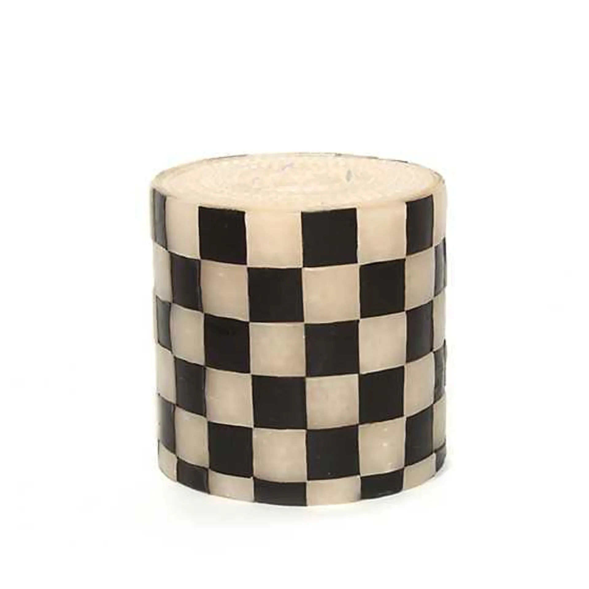 Check 5" Black & Ivory Pillar Candle