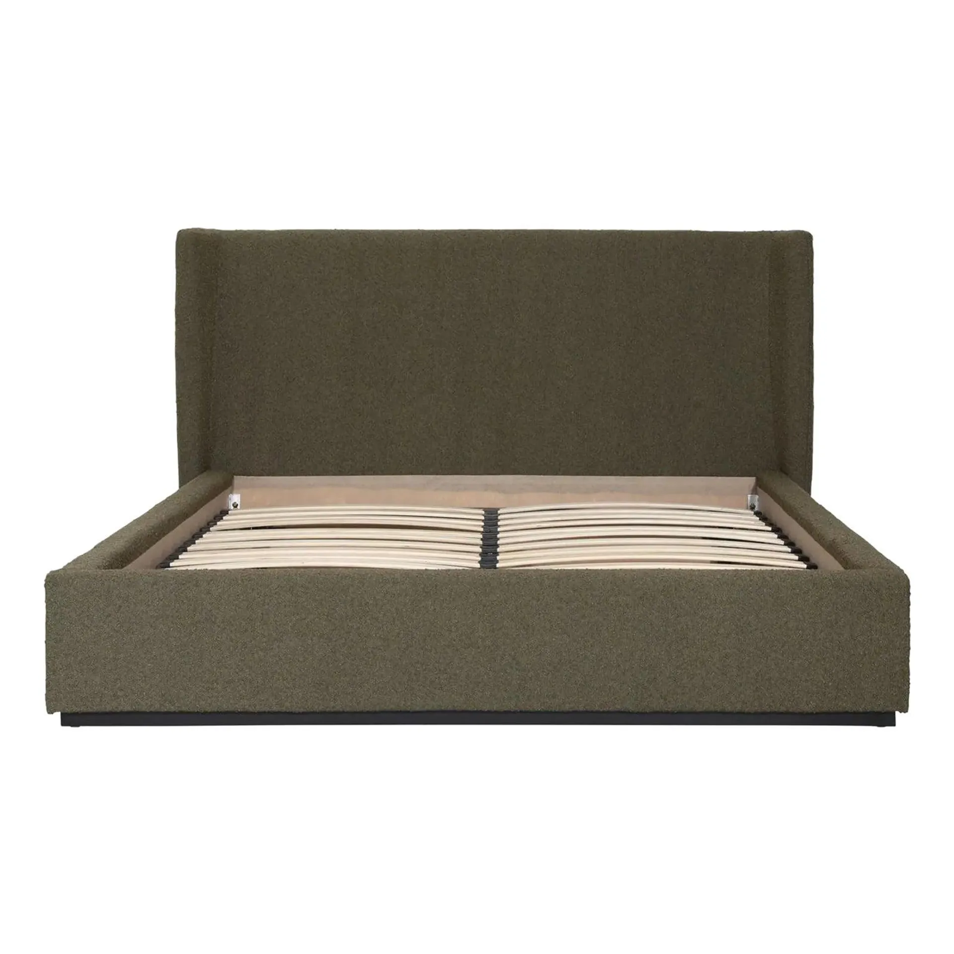 Olive Upholstered Queen Bed Frame
