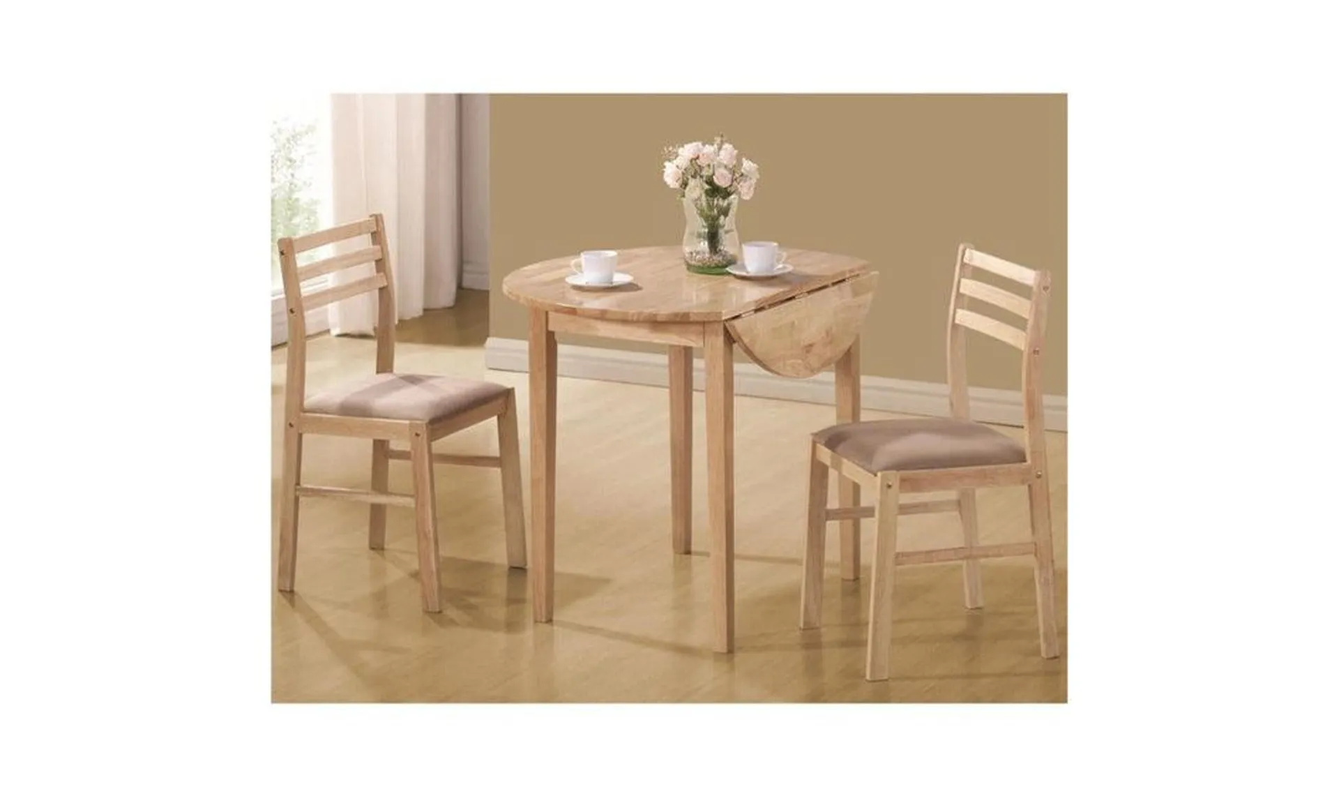 Counter Height Table And Chair Set 3 Pc