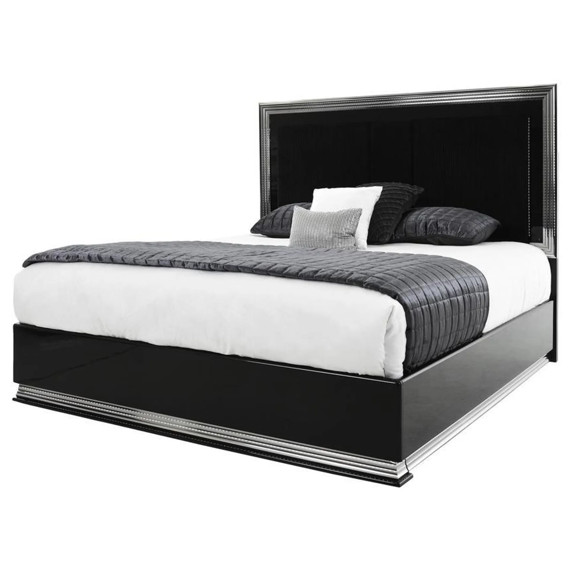 Leah Black King Panel Bed