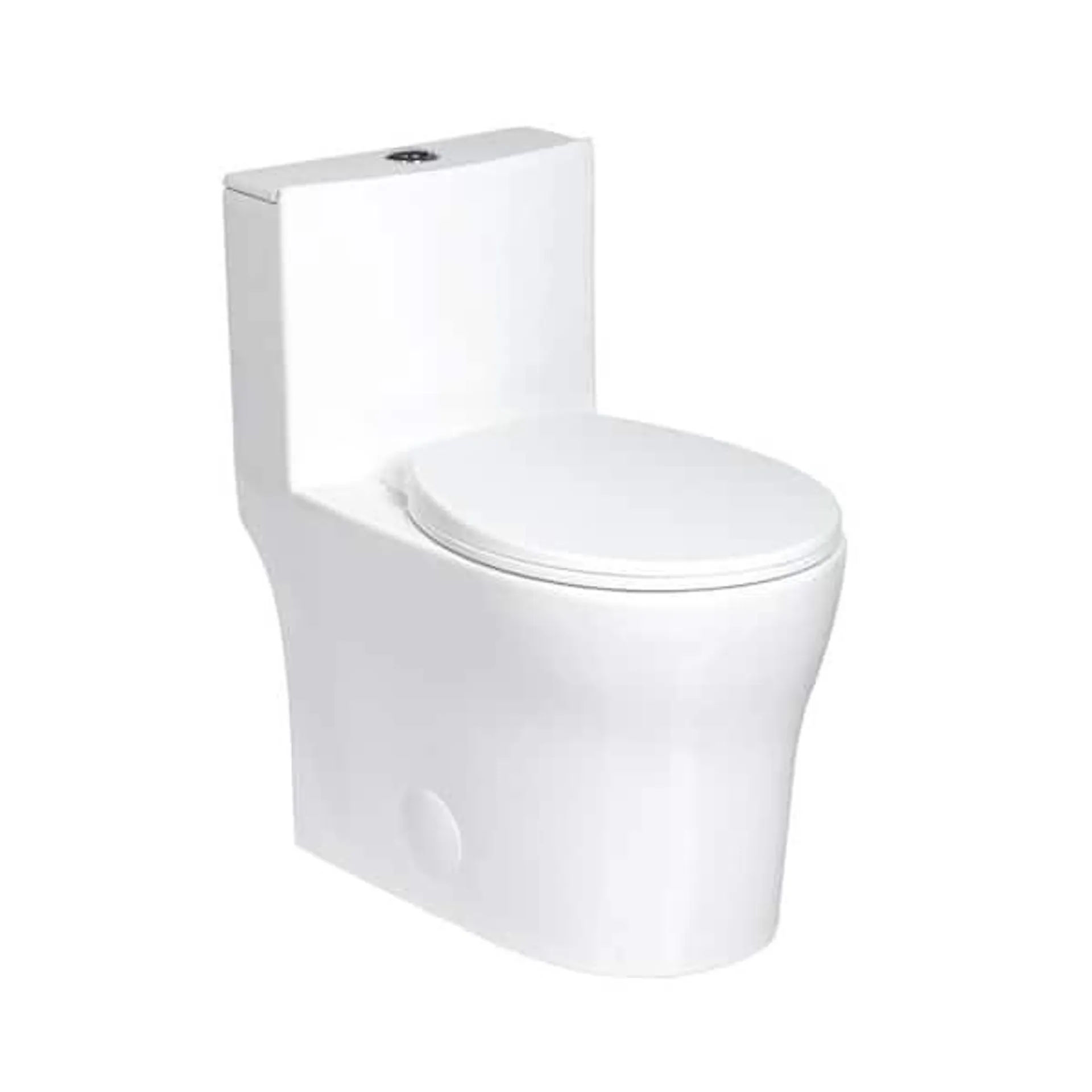 CD-T003 12 in. 1-Piece 0.9/1.28 GPF Dual Flush Round Toilet in White Seat Included