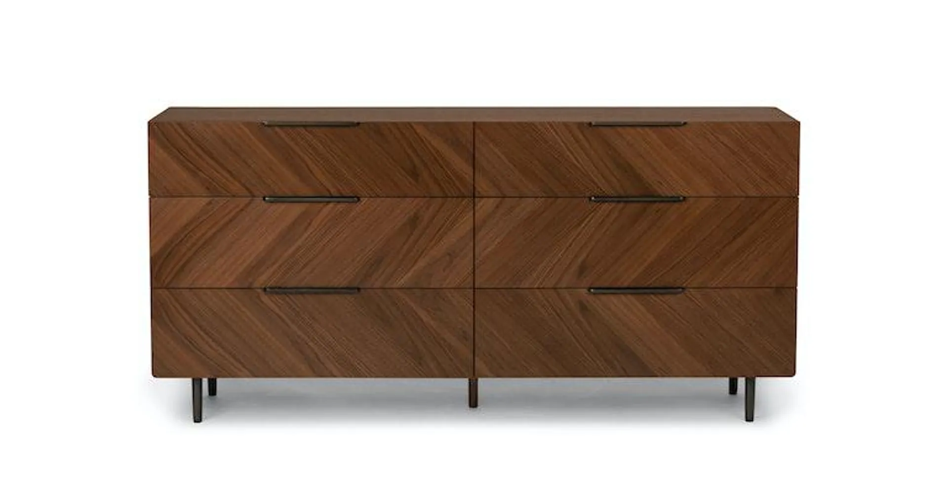 Nera Walnut 6-Drawer Double Dresser