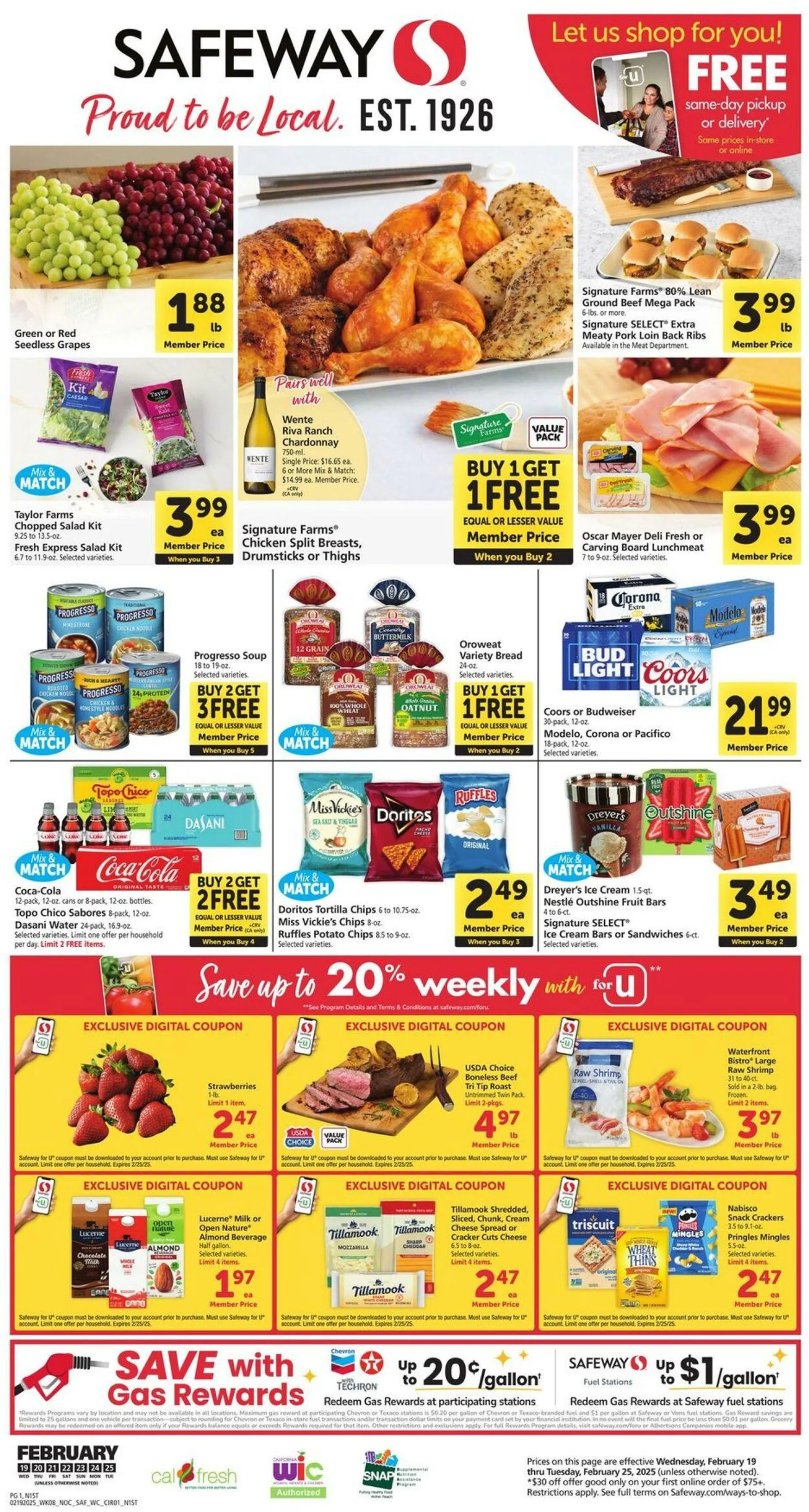 Catálogo de Safeway Current weekly ad 19 de febrero al 25 de febrero 2025 - Página 1