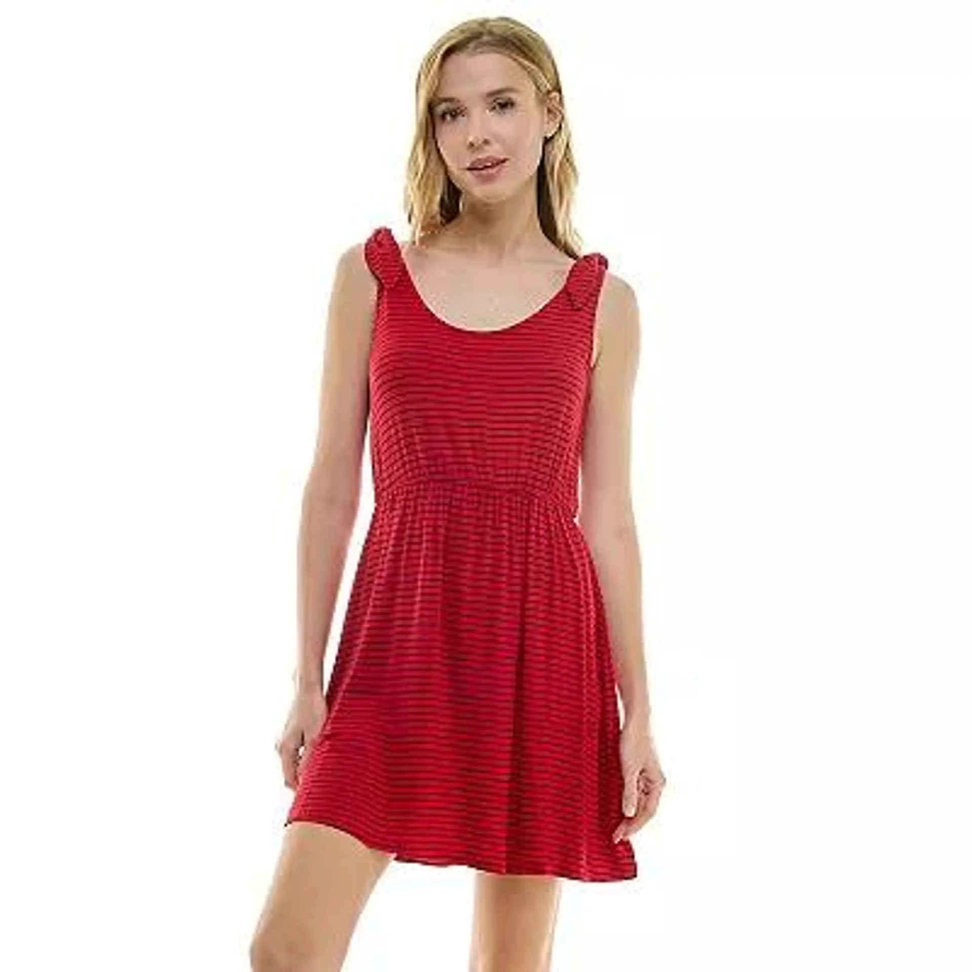 Juniors' As U Wish Tie Shoulder Knit Skater Dress