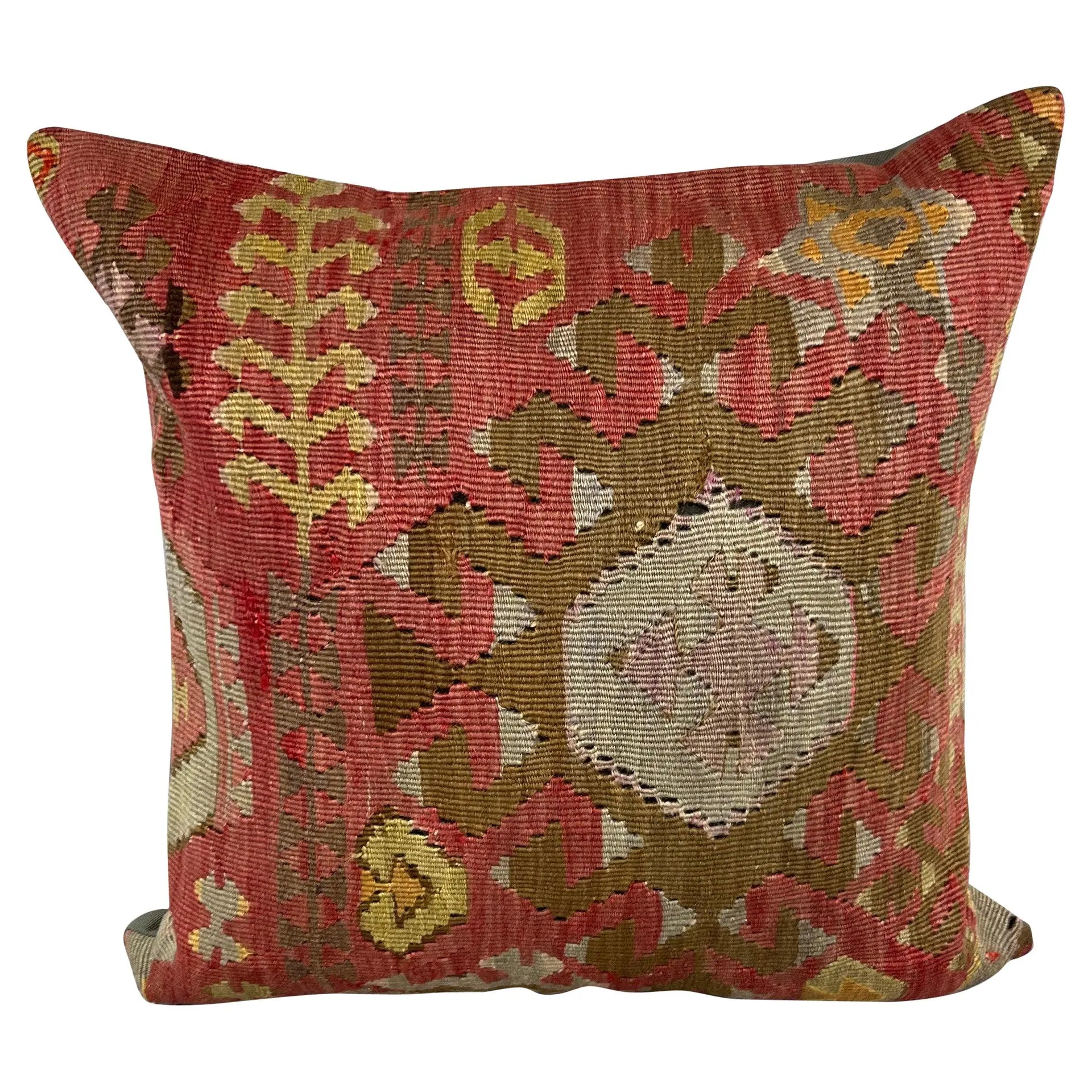 20 x 20 Kilim Pillow Turkish Cushion Natural Brown Pillow Cushion Cover #6773