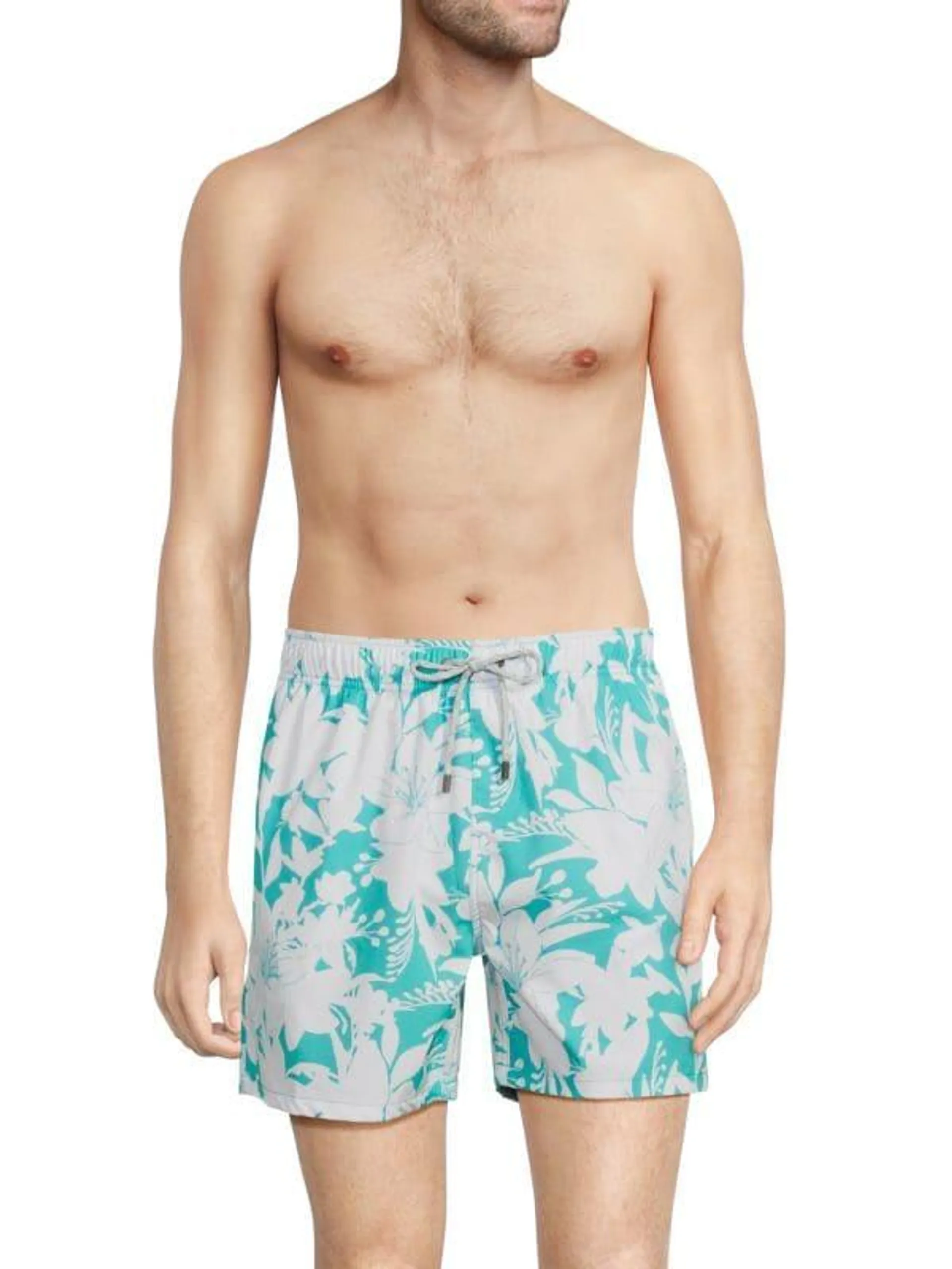 Print Drawstring Swim Shorts