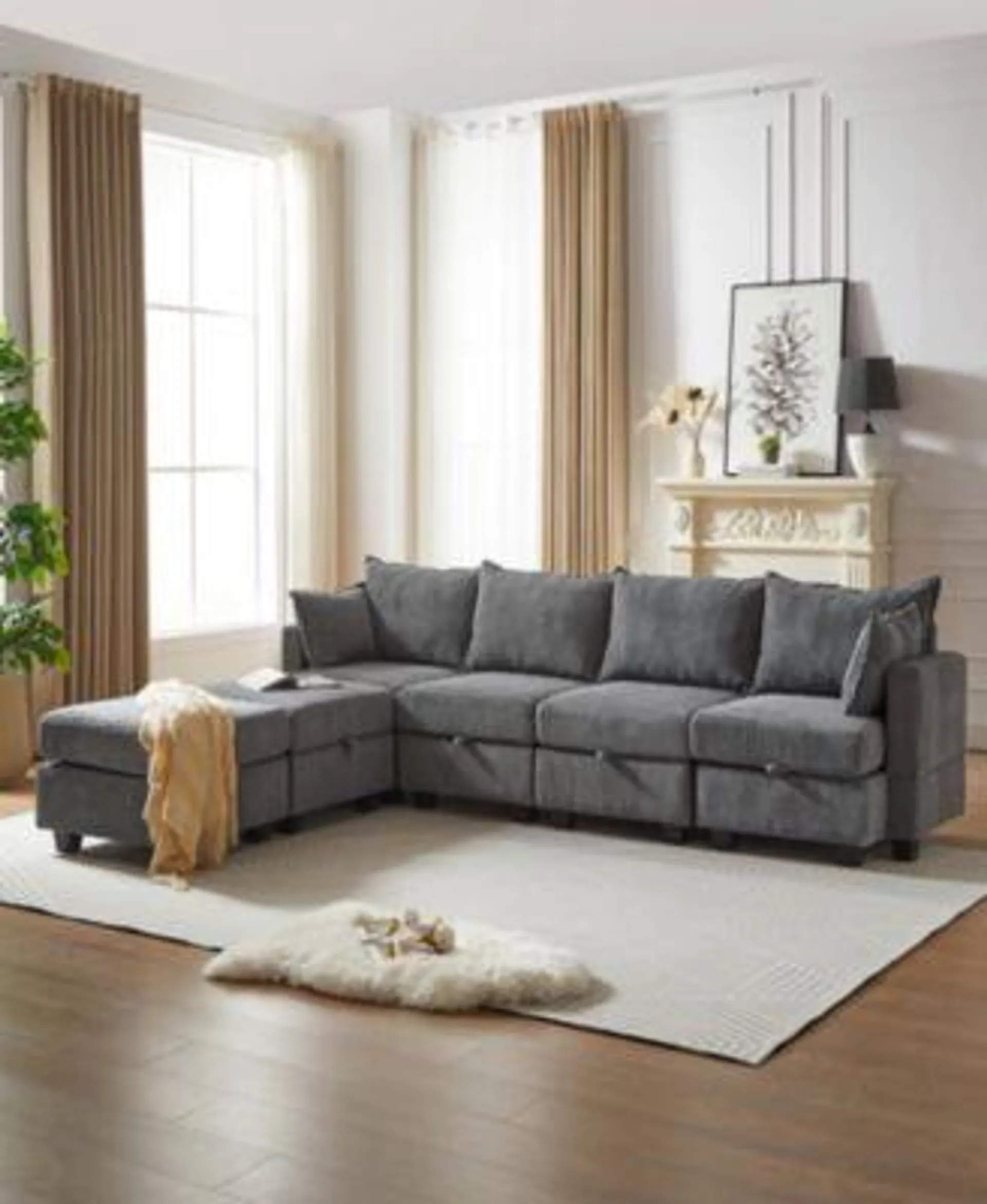 Streamdale Furniture Flexible Modular Sectional Sofa with Storage