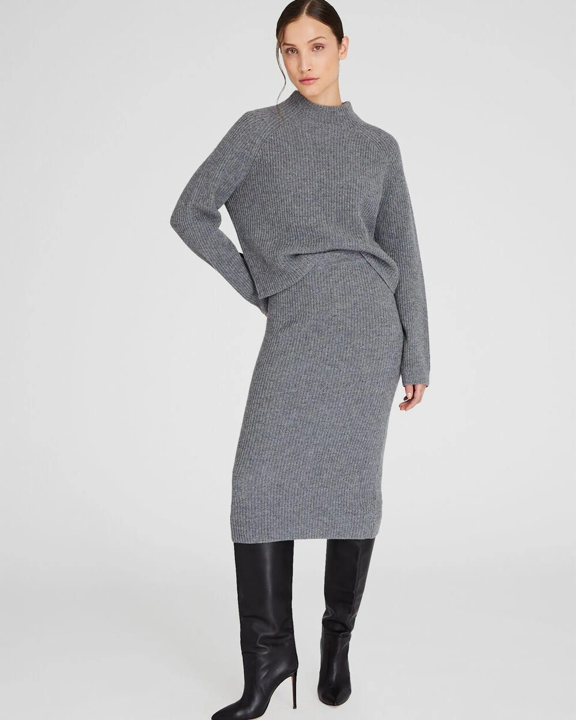 Cashmere Ribbed Skirt