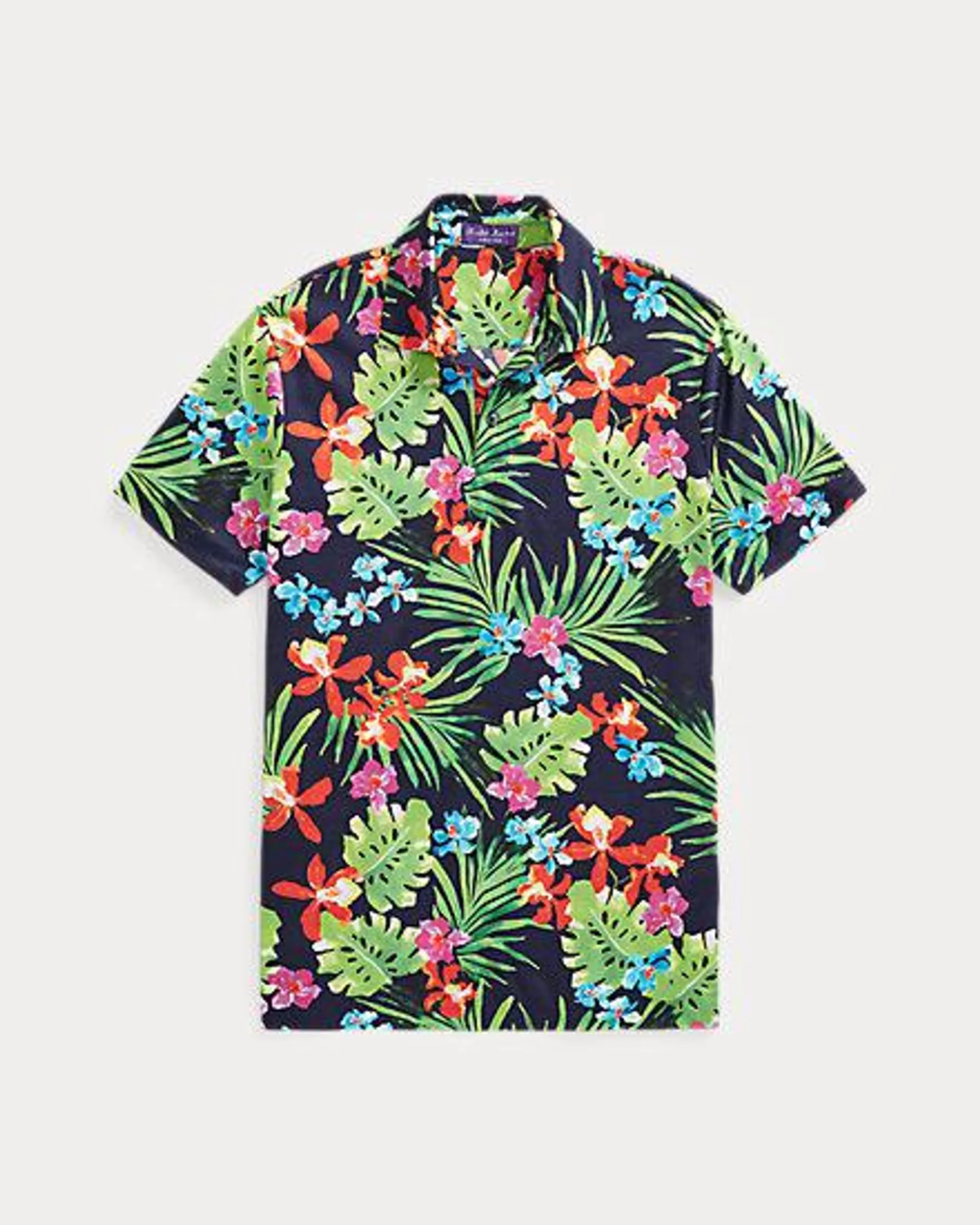Custom Slim Fit Floral Jersey Polo Shirt