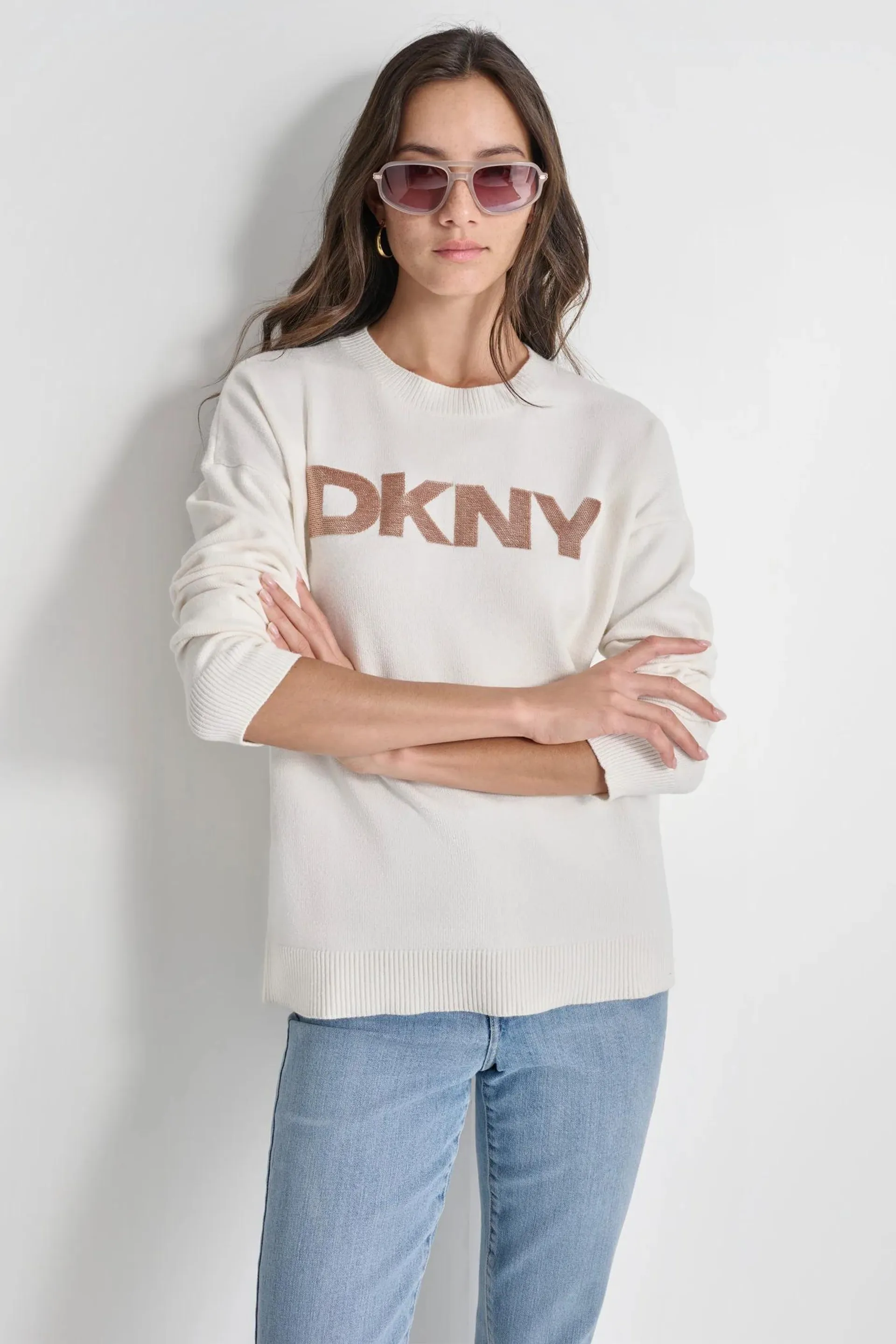 SEQUIN LOGO EMBELLISHED SWEATER