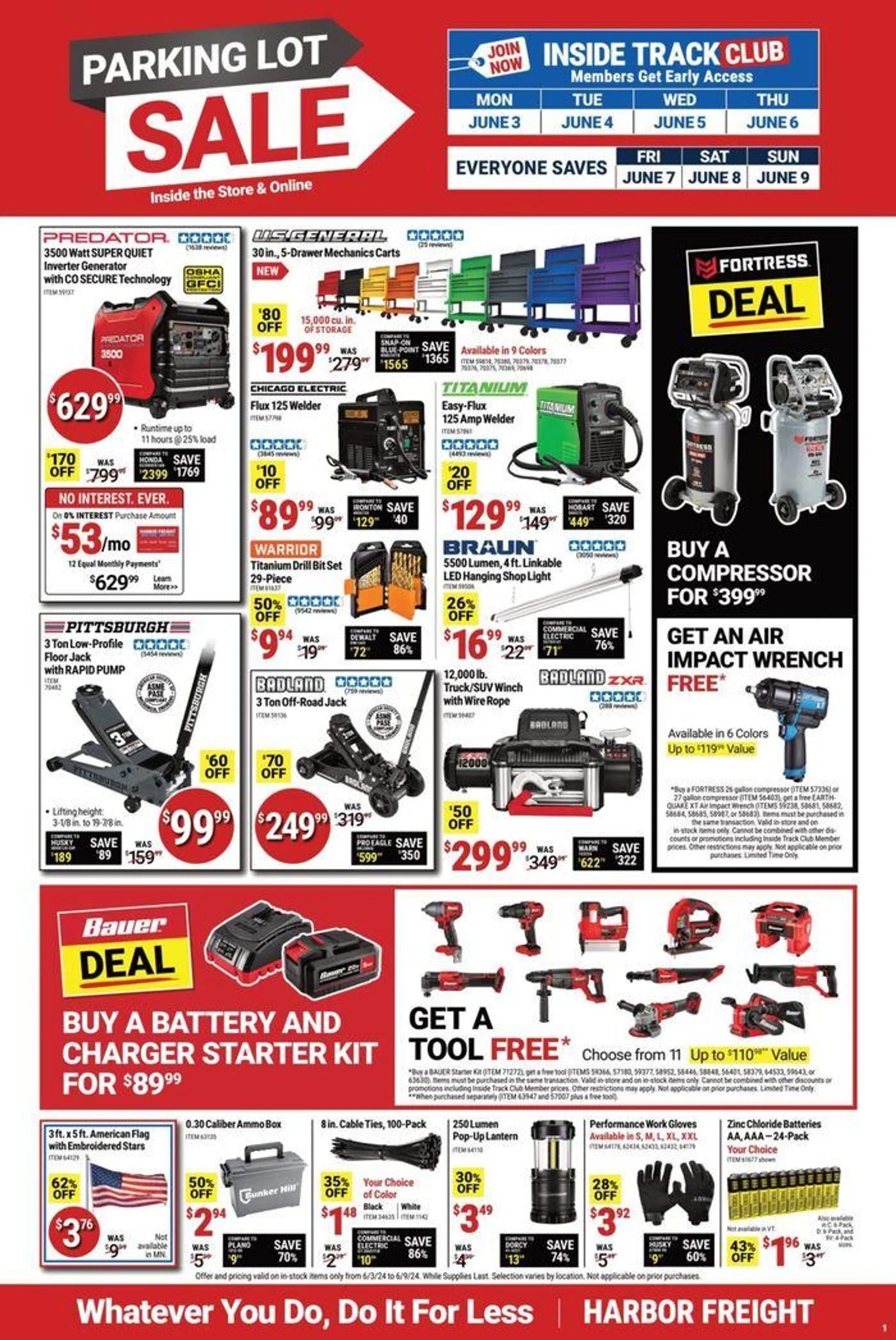 Unbeatable Harbor Freight Parking Lot Sale (06/03 06/09)