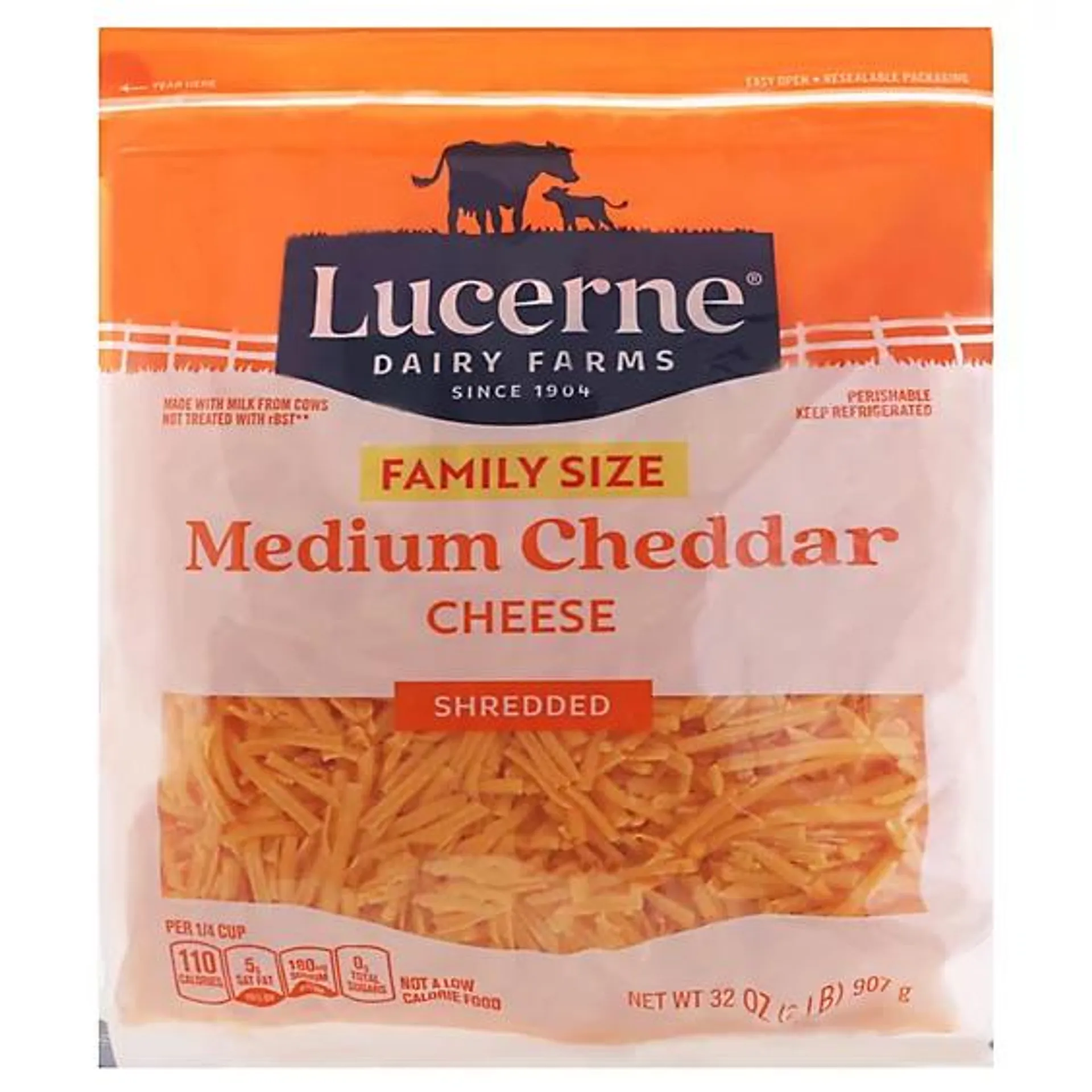 Lucerne Cheese Shredded Medium Cheddar - 32 Oz