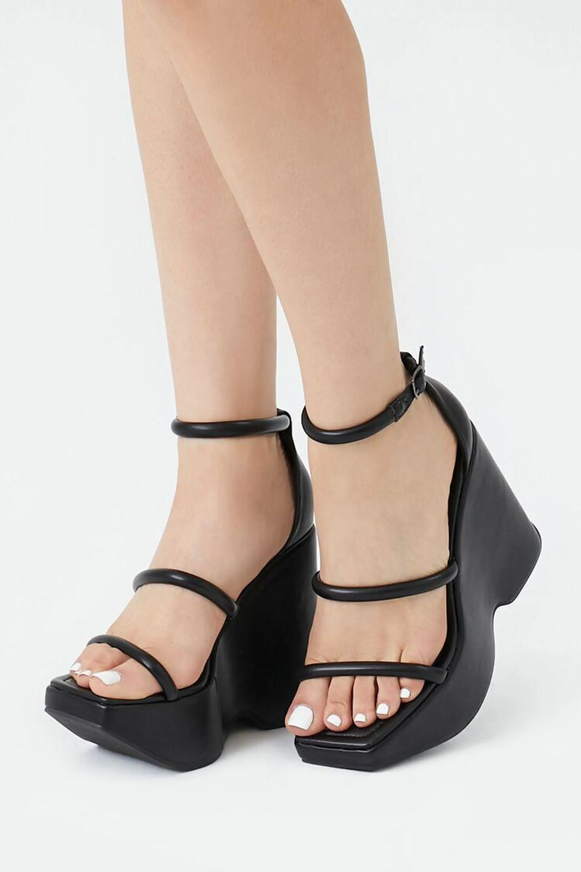 Strappy Caged Wedge Heels