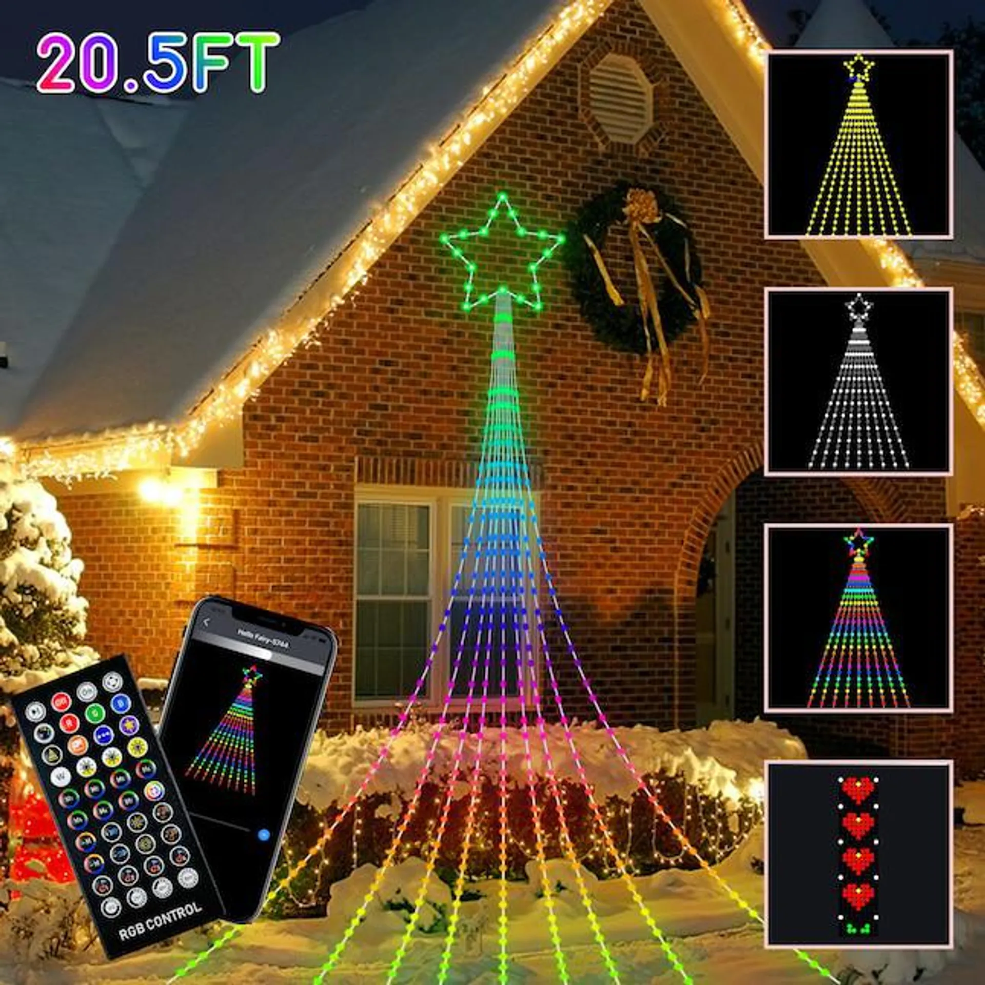 Avatar Controls 245-Count 20.5-ft Multi-function Multicolor LED Plug-In Christmas String Lights Timer