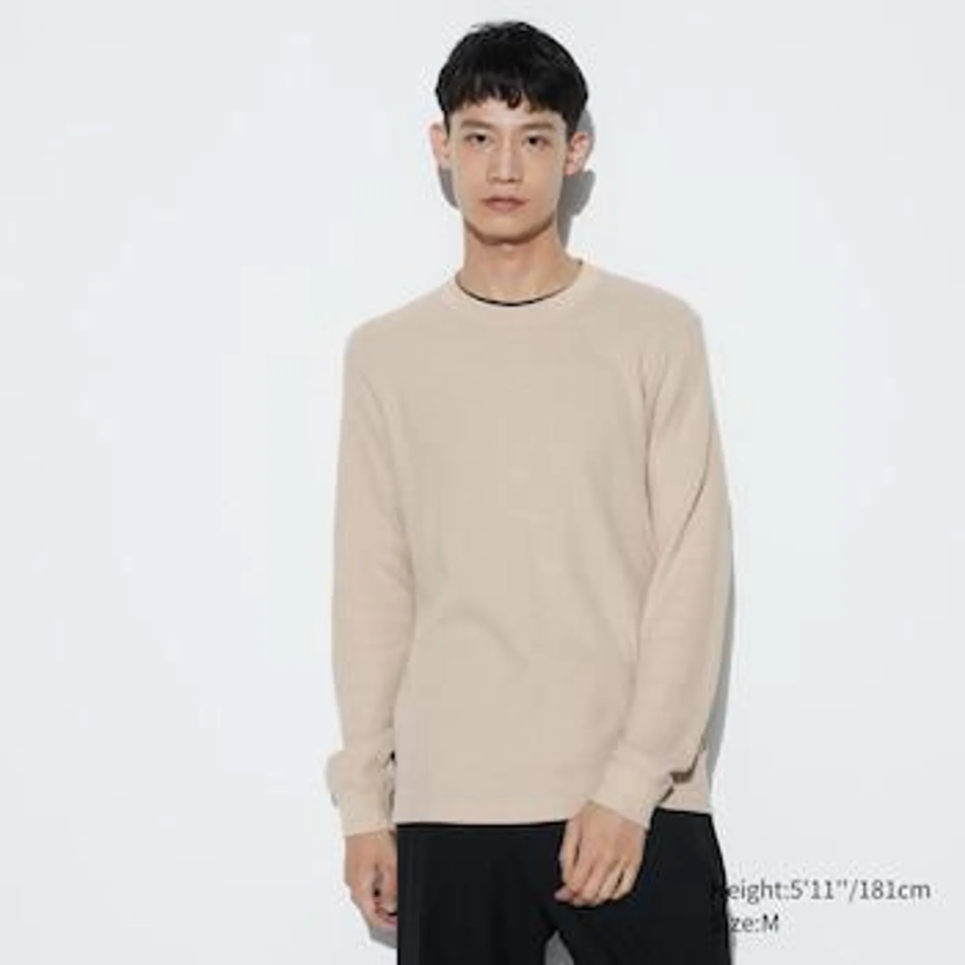 Waffle Crew Neck Long-Sleeve T-Shirt